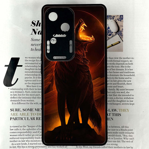 Vivo V30 - Wolf Series Design 6  - Premium Printed Glass soft Bumper shock Proof Case CS-23164