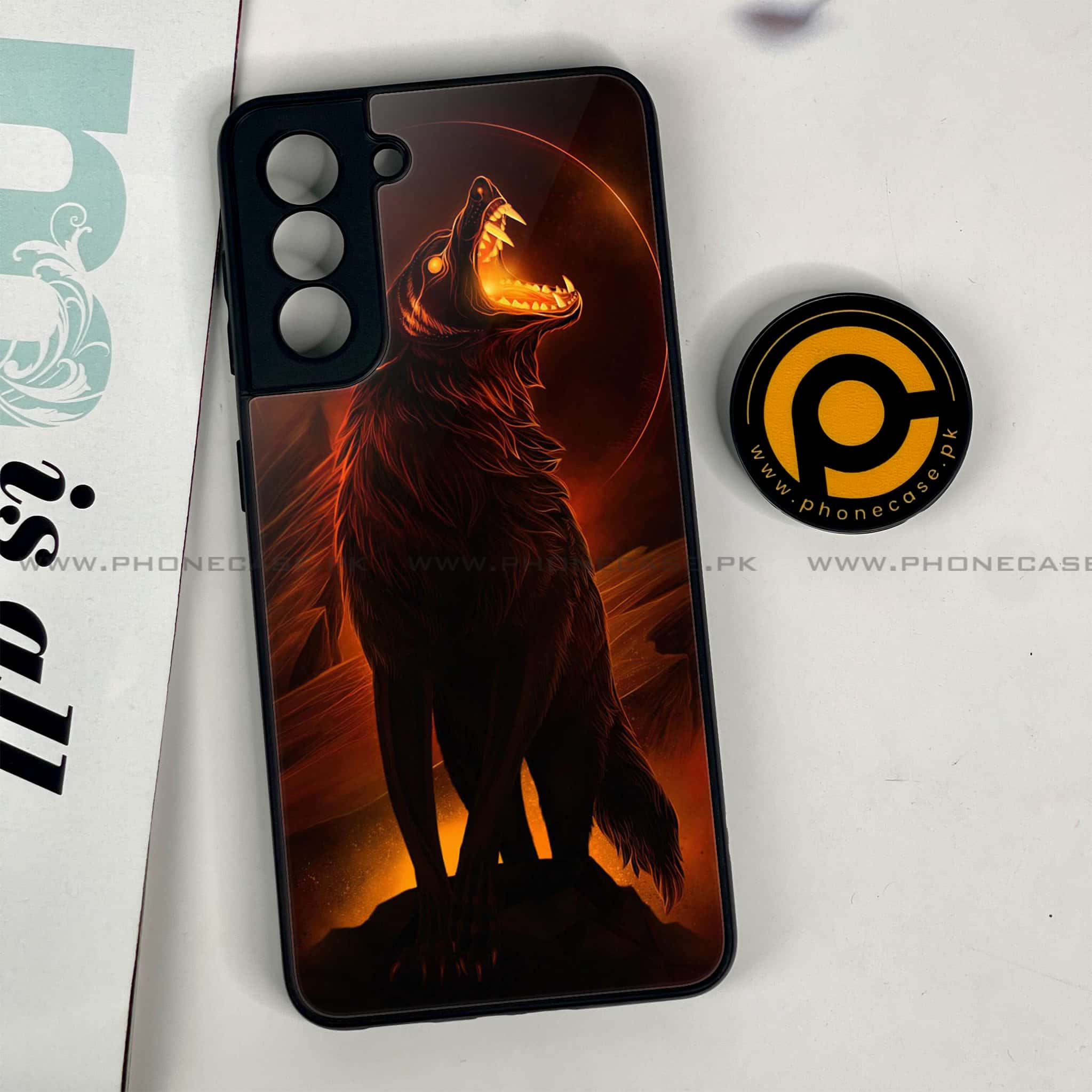 Samsung Galaxy S21 - Wolf Series - Premium Printed Glass soft Bumper shock Proof Case