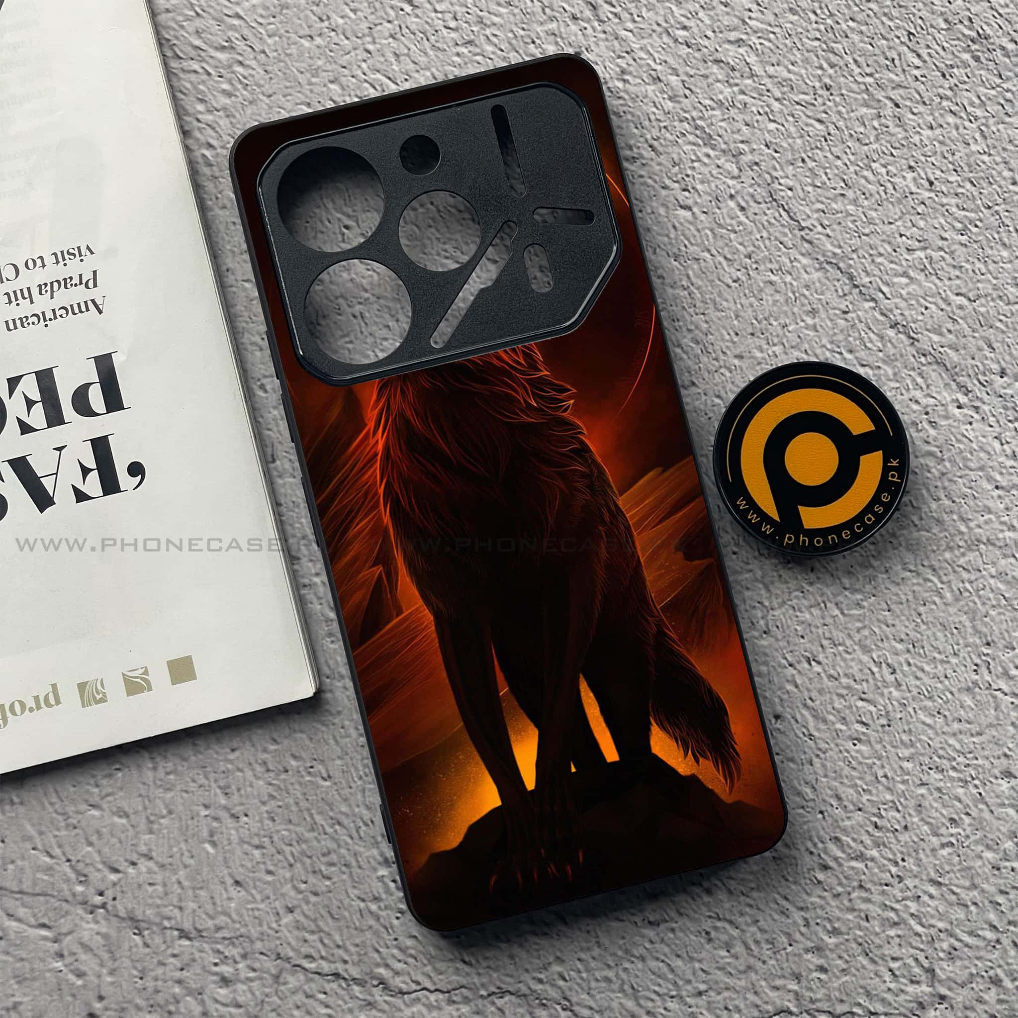 Tecno Pova 6 Pro - Wolf Series - Premium Printed Glass soft Bumper shock Proof Case