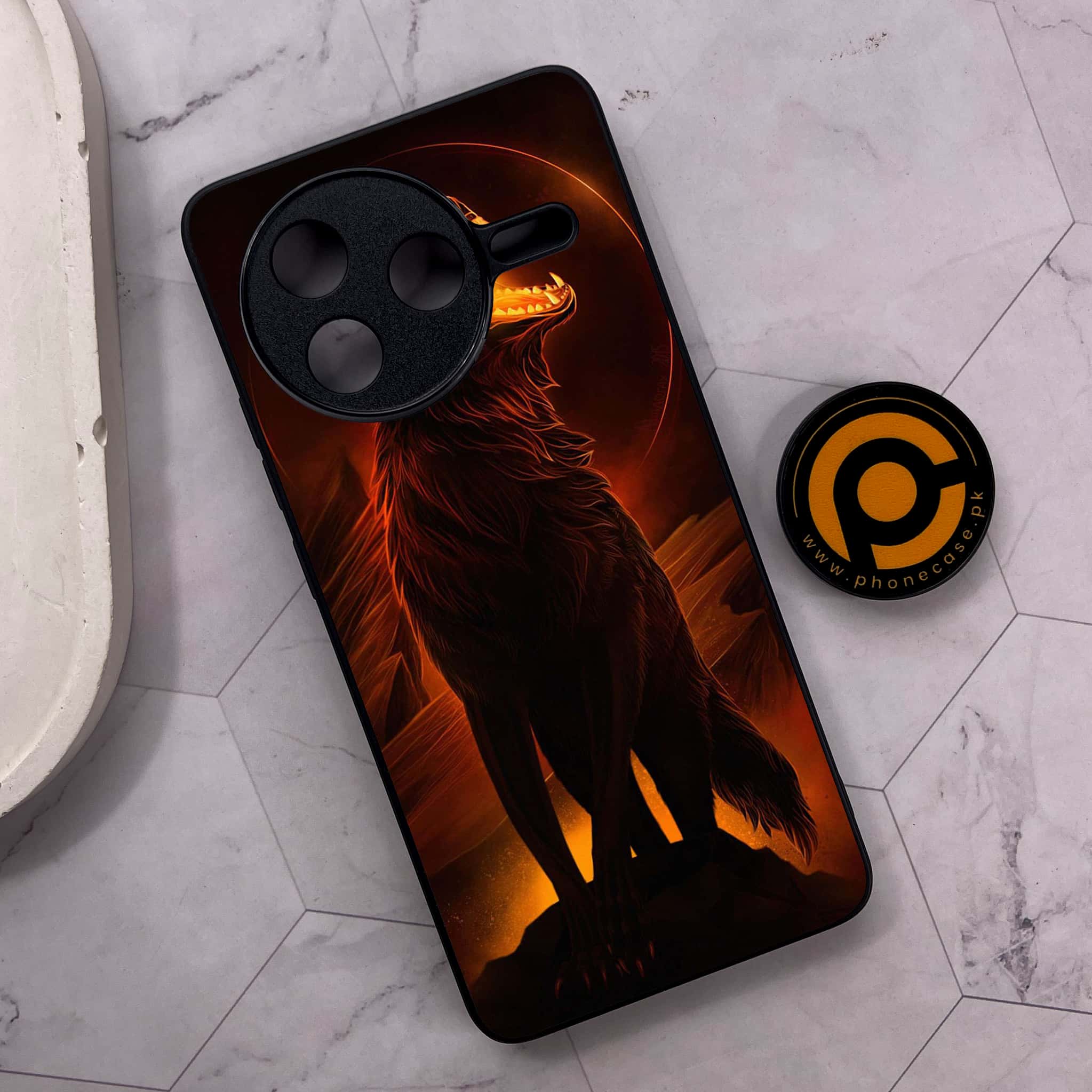 Xiaomi Poco F7 Pro 5G - Wolf Series - Premium Metal Printed soft Bumper shock Proof Case