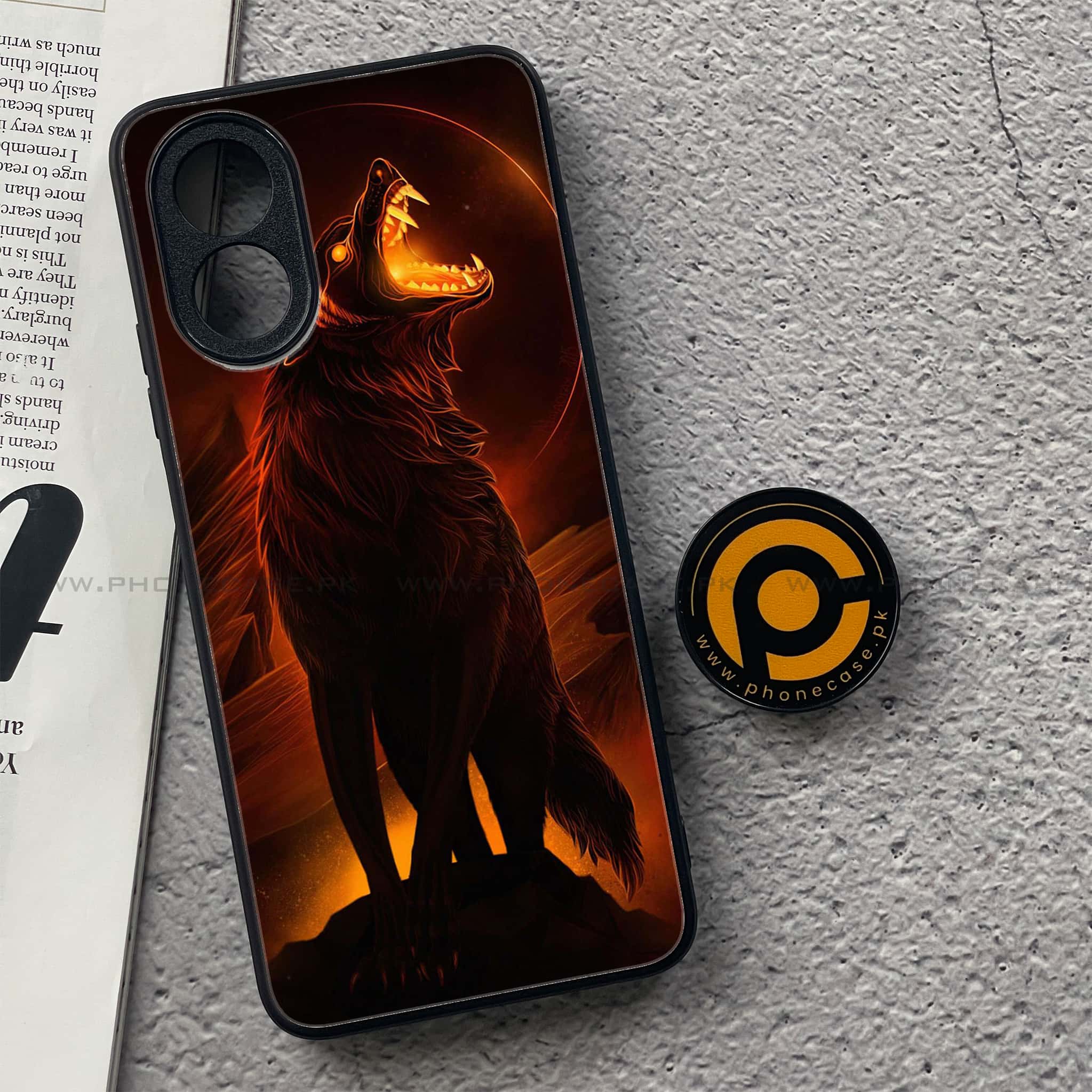 Oppo A18 4G - Wolf Series - Premium Printed Glass soft Bumper shock Proof Case