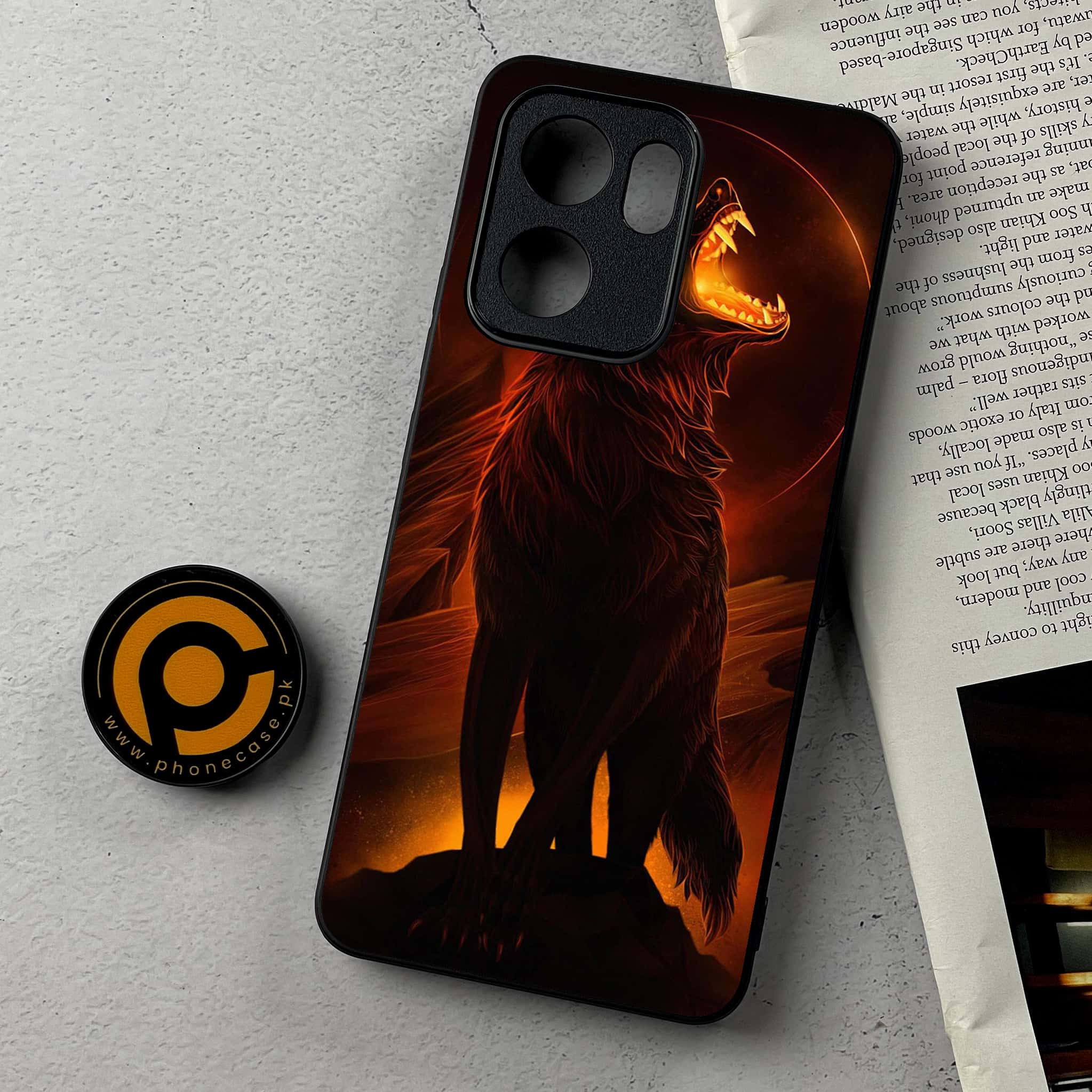 Oppo Reno 13F - Wolf Series - Premium Metal Printed Soft Bumper Shockproof Case