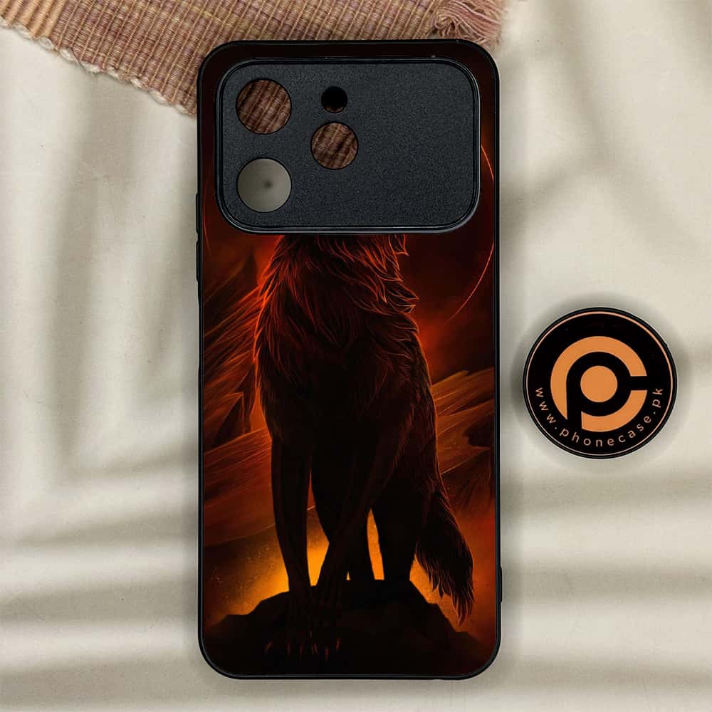 Tecno Spark 40 - Wolf Series - Premium Metal Printed soft Bumper shock Proof Case