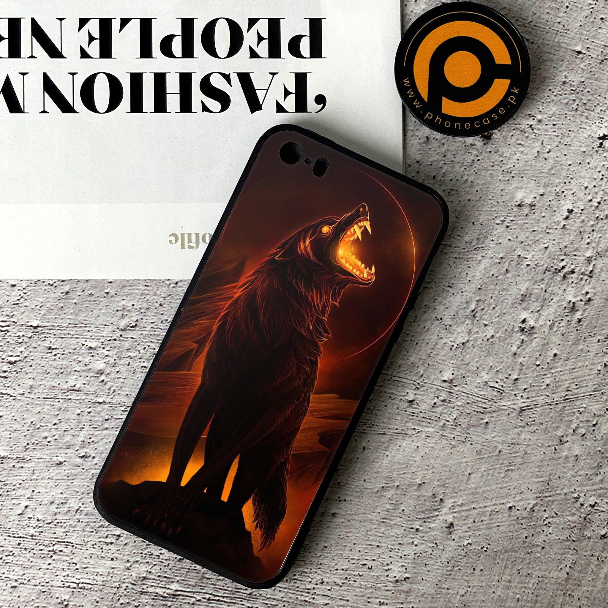 iPhone 5/5c/5s - Wolf Series - Premium Printed Glass soft Bumper shock Proof Case