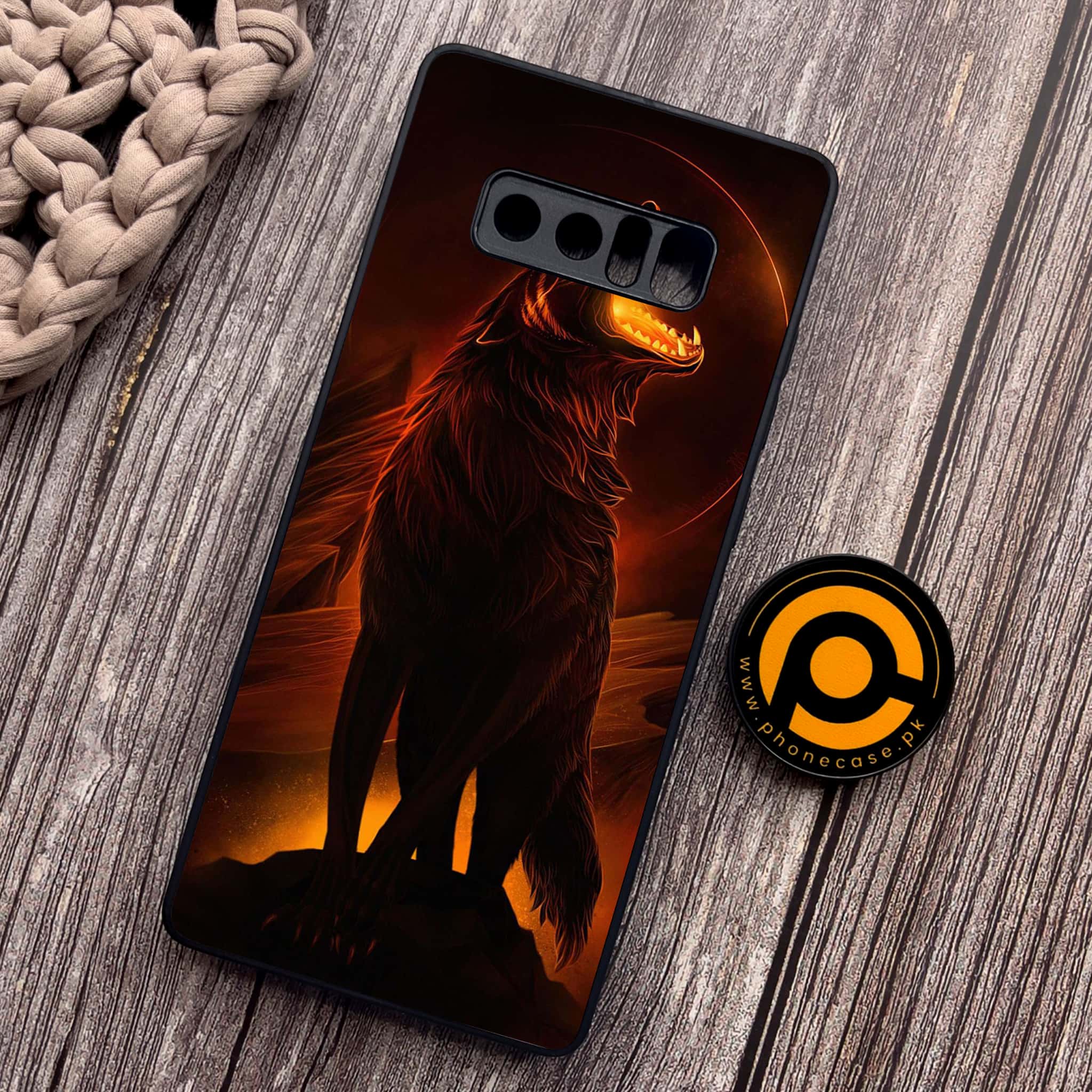 Samsung Galaxy Note 8 -Wolf Series - Premium Metal Printed soft Bumper shock Proof Case