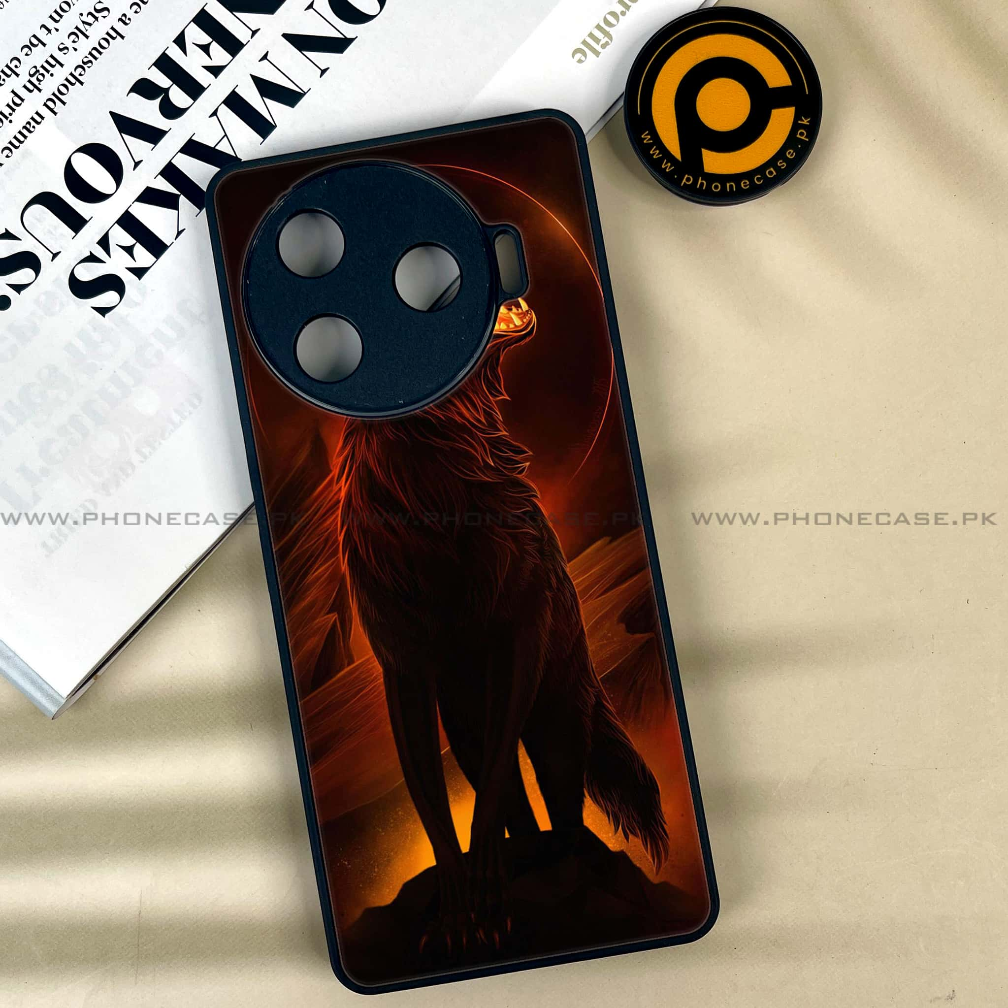 Tecno Camon 30 Pro - Wolf Series - Premium Printed Glass soft Bumper shock Proof Case