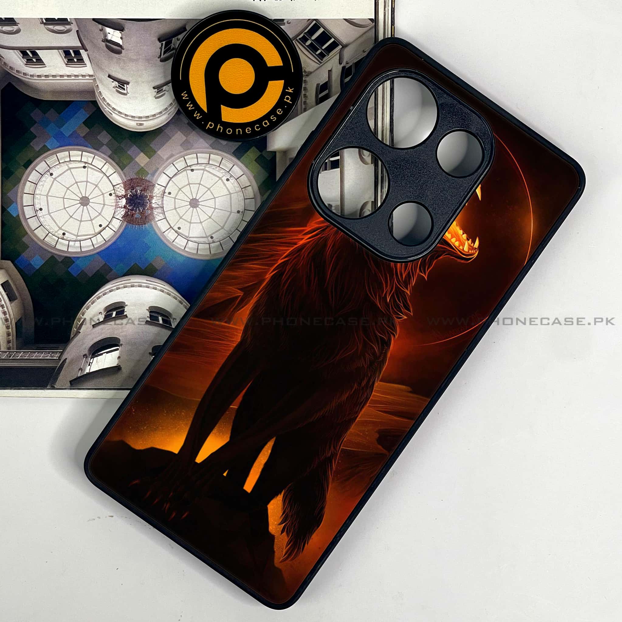 Redmi Note 13 Pro 4G - Wolf Series - Premium Metal Printed soft Bumper shock Proof Case