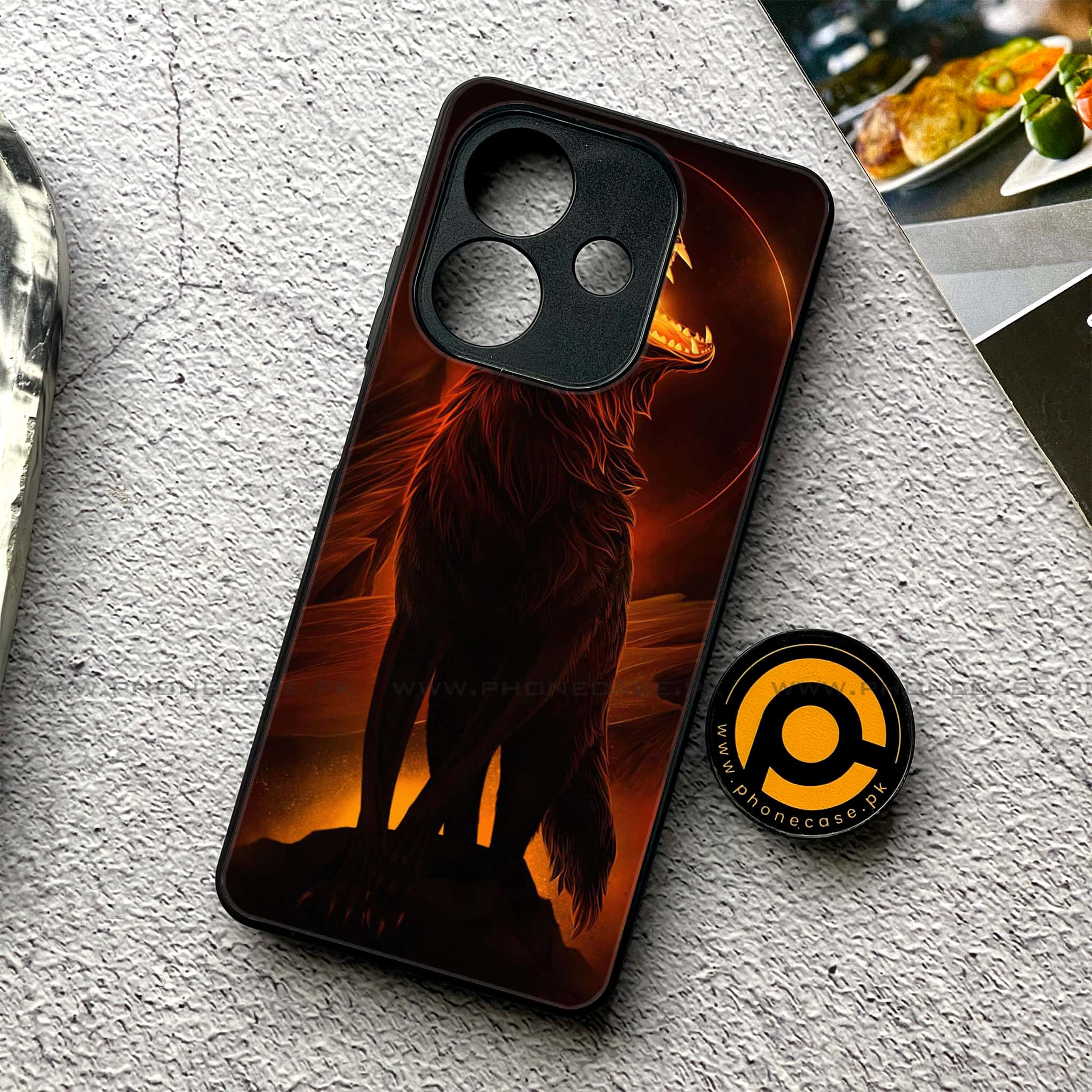 Oppo A5i - Wolf Series - Premium Metal Printed soft Bumper shock Proof Case