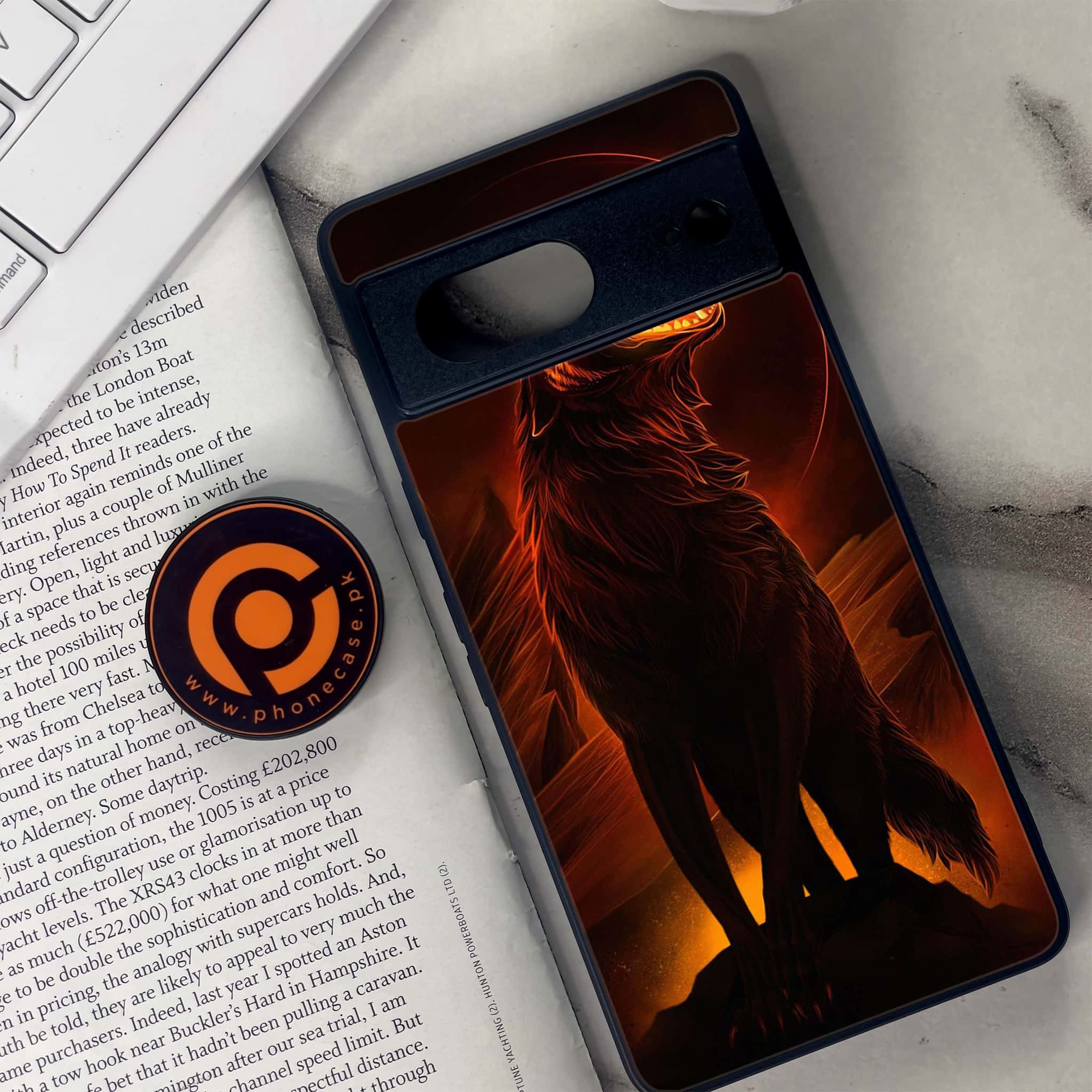 Google Pixel 7 - Wolf Series - Premium Metal Printed soft Bumper Shock Proof Case