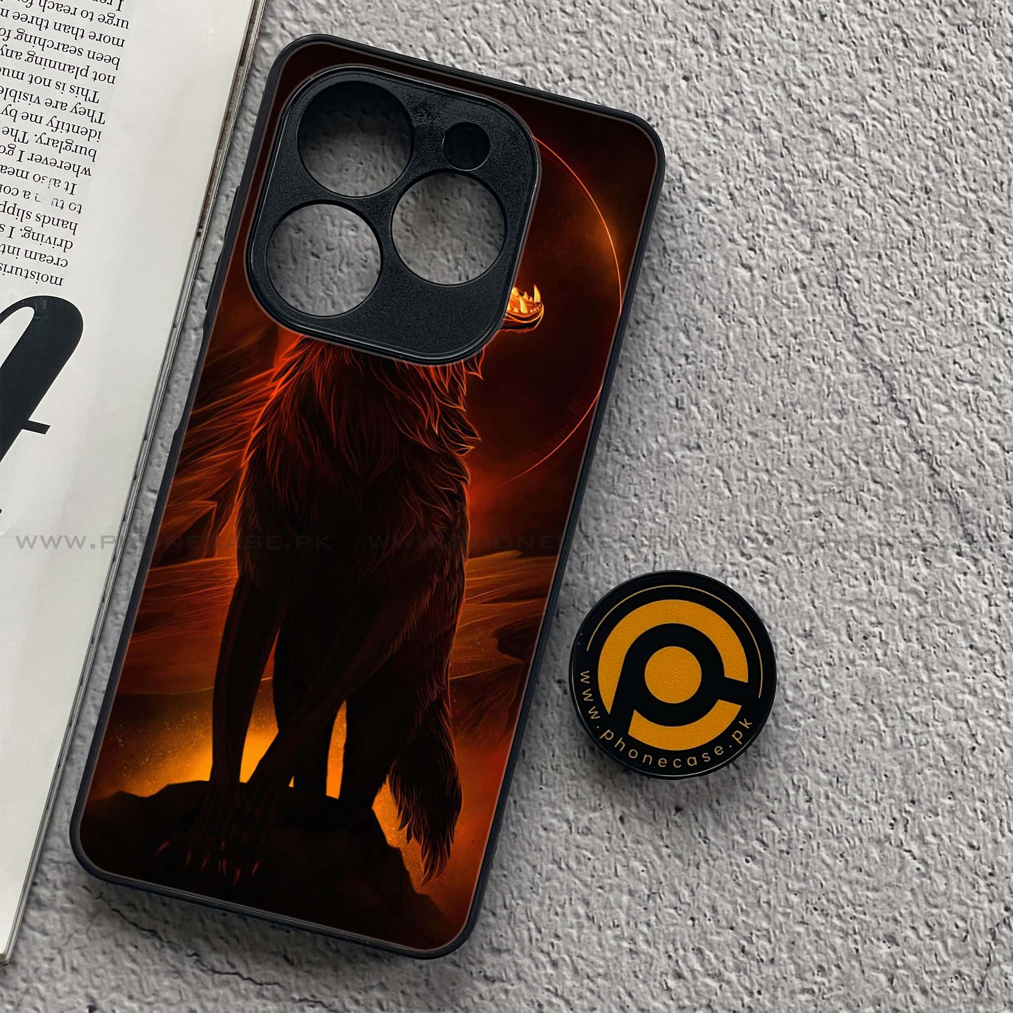 Tecno Spark 20C - Wolf Series - Premium Printed Glass soft Bumper shock Proof Case