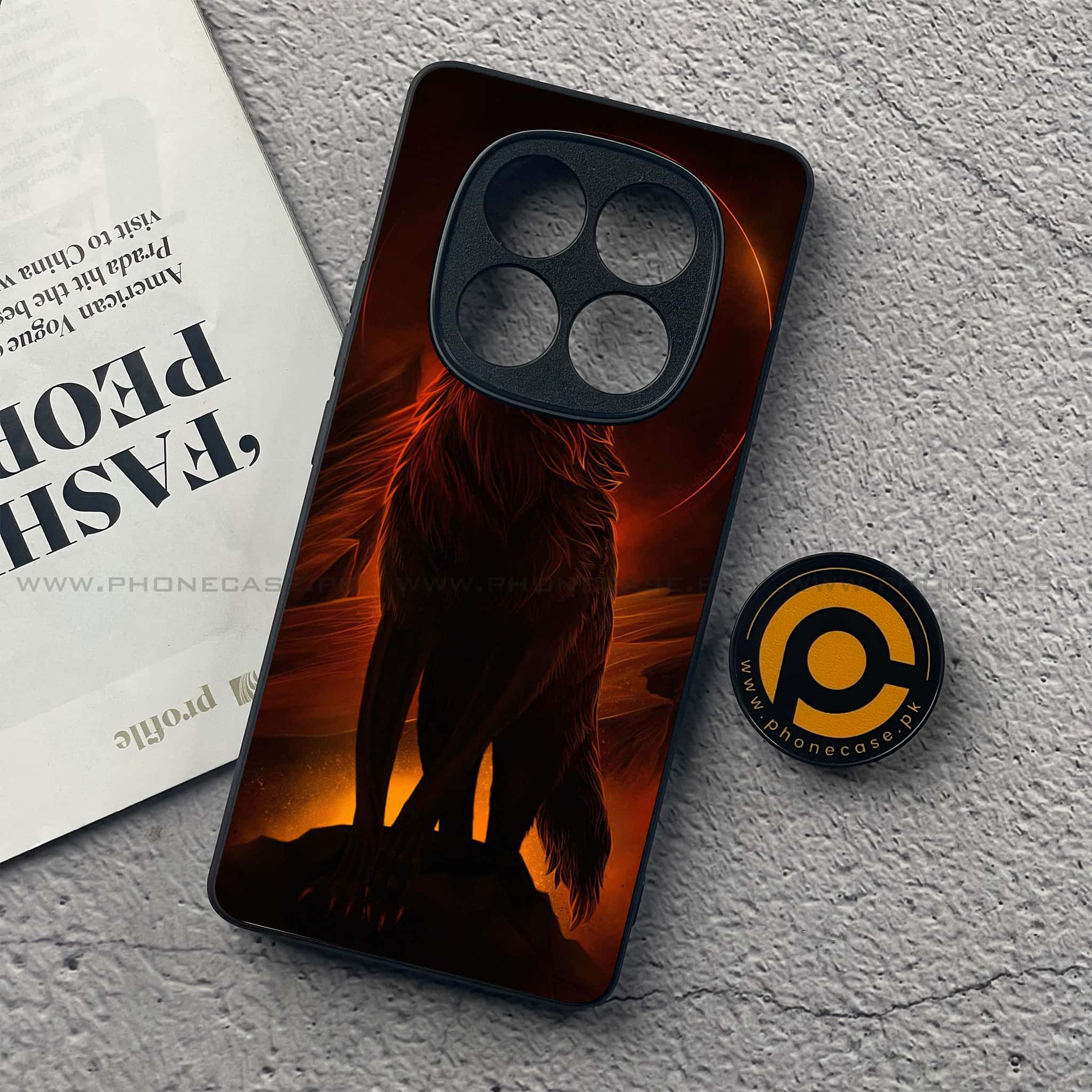 Redmi Note 14 Pro Plus 5G - Wolf Series - Premium Printed Glass soft Bumper shock Proof Case