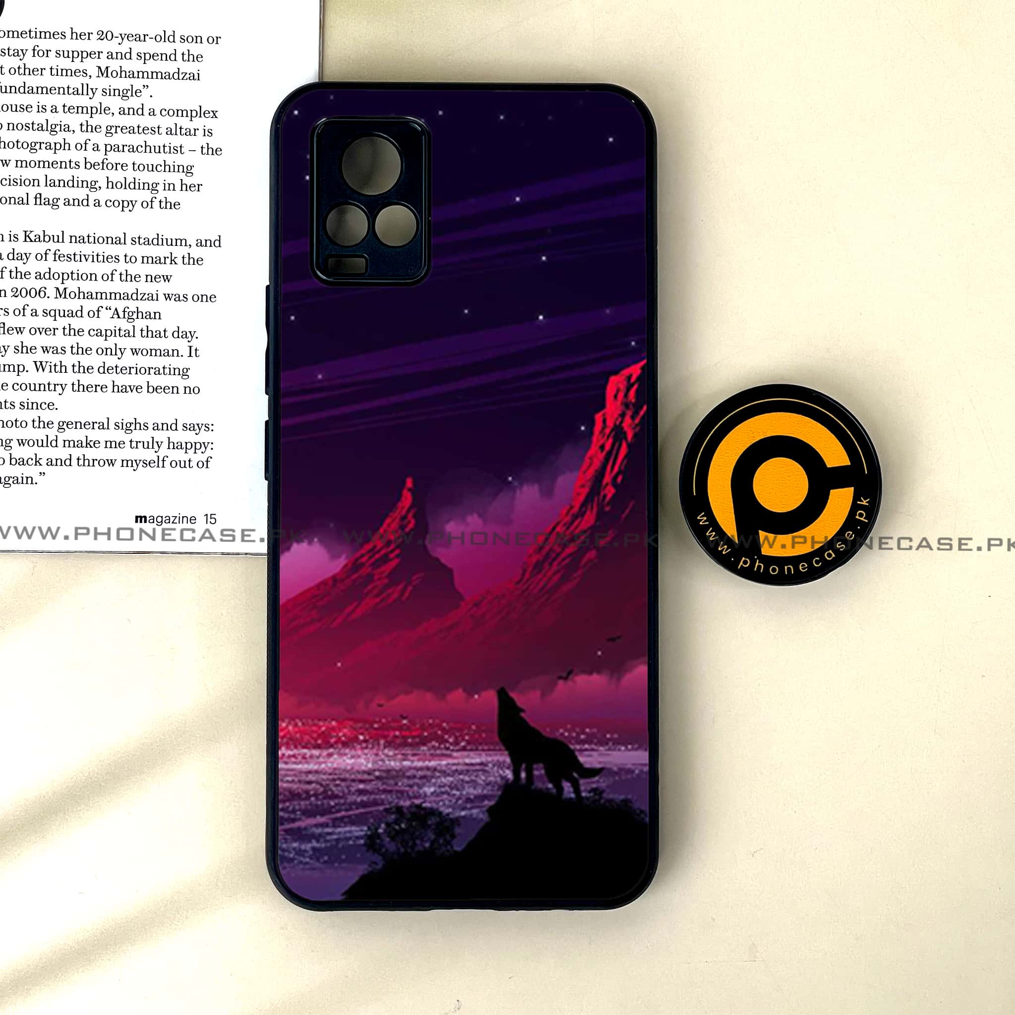 Vivo V20 - Wolf Series - Premium Printed Glass soft Bumper shock Proof Case