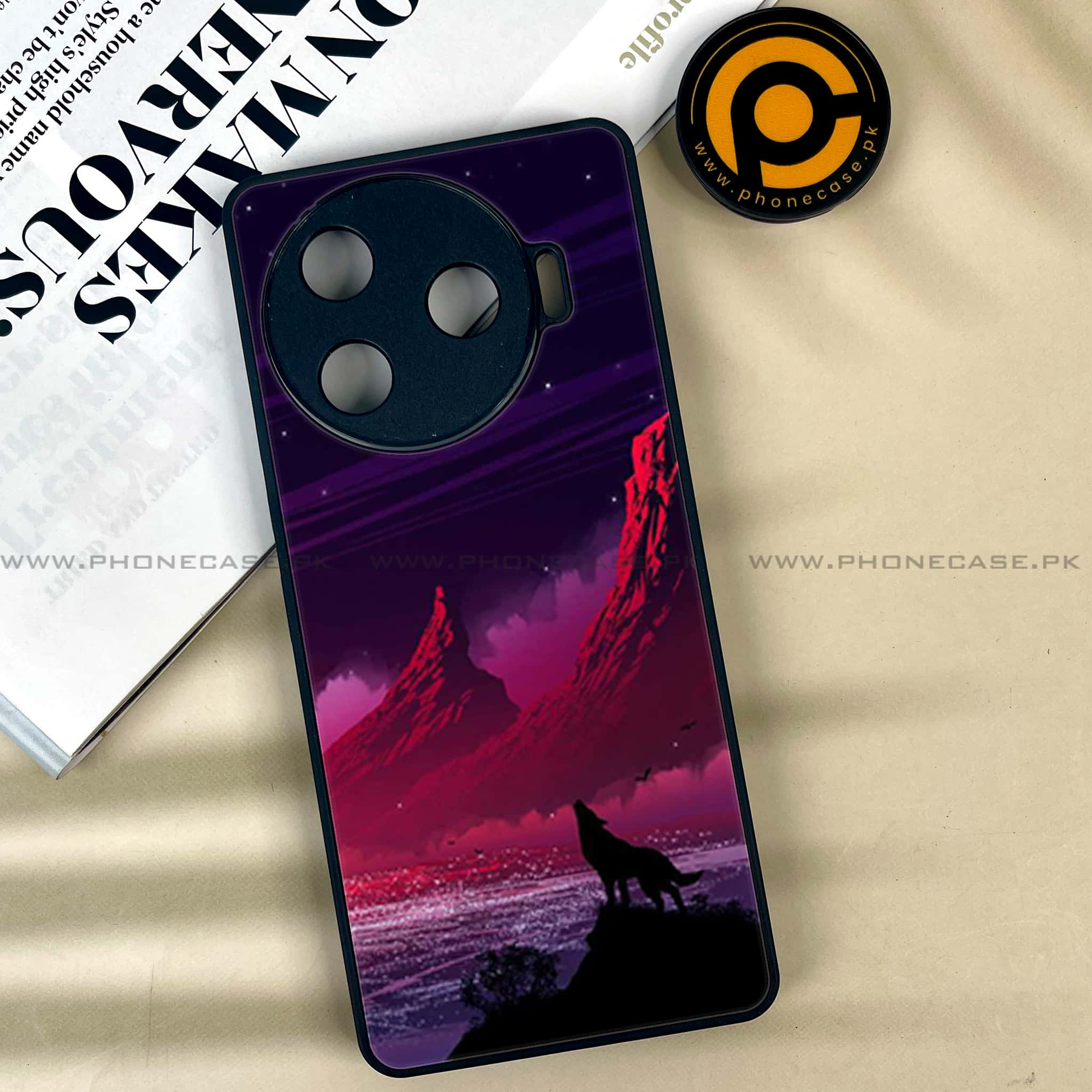 Tecno Camon 30 Pro - Wolf Series - Premium Printed Glass soft Bumper shock Proof Case