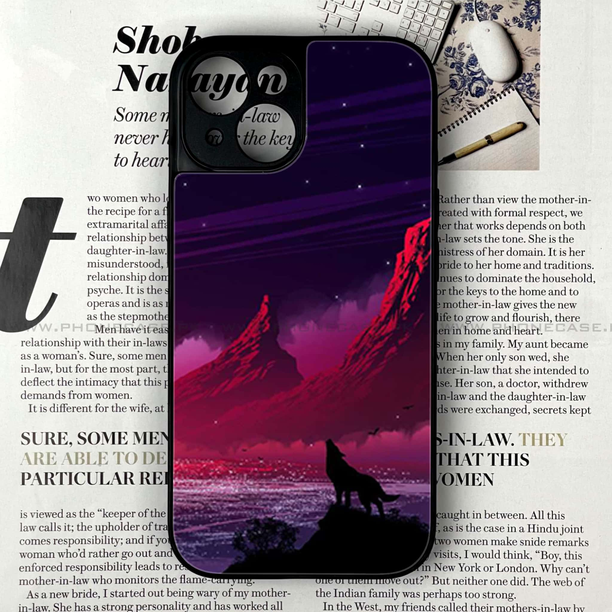 iPhone 15 - Wolf Series - Premium Printed Glass soft Bumper shock Proof Case