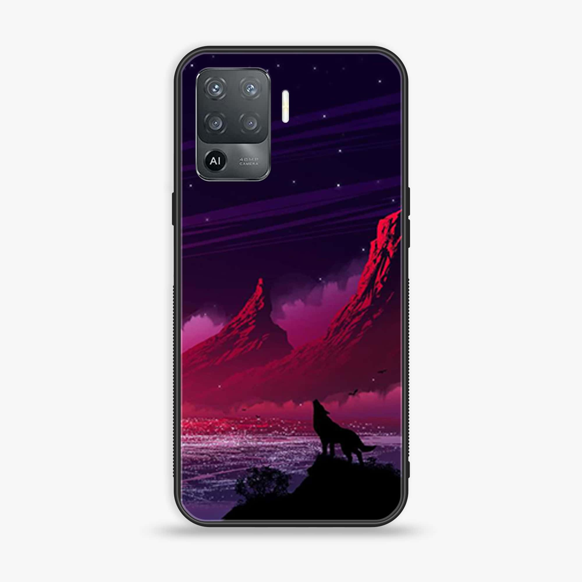 Oppo F19 Pro -Wolf Series - Premium Printed Glass soft Bumper shock Proof Case