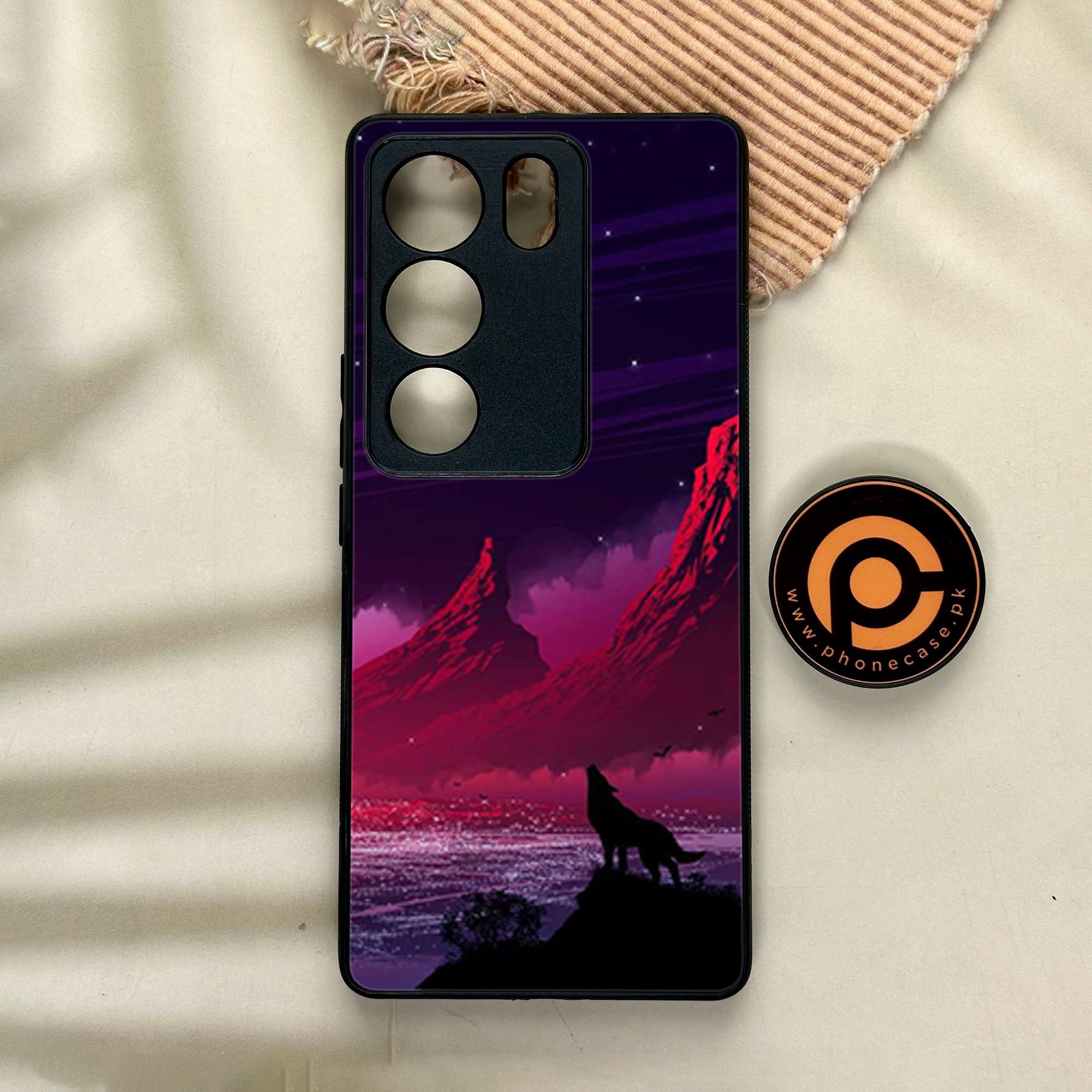 Vivo V29 - Wolf Series - Premium Printed Glass soft Bumper shock Proof Case