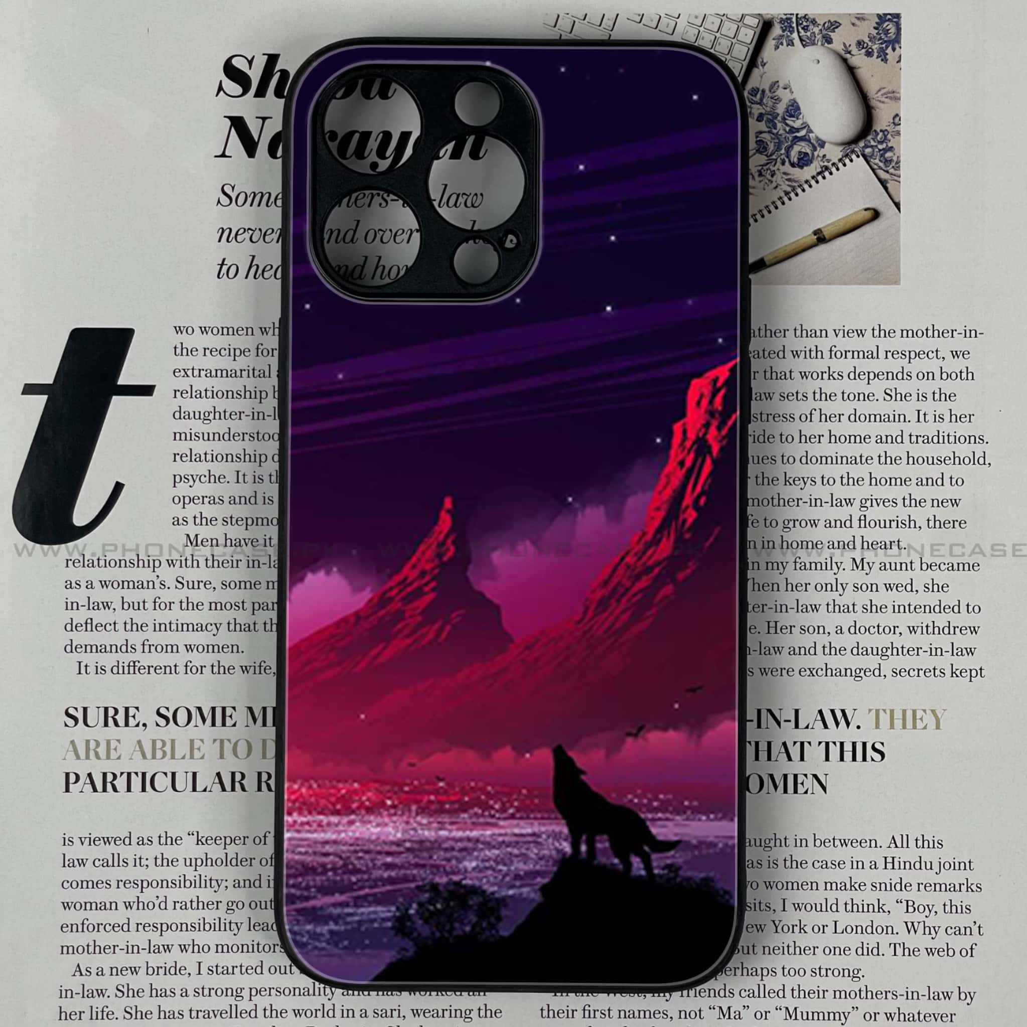 iPhone 14 Pro  - Wolf Series - Premium Printed Glass soft Bumper shock Proof Case