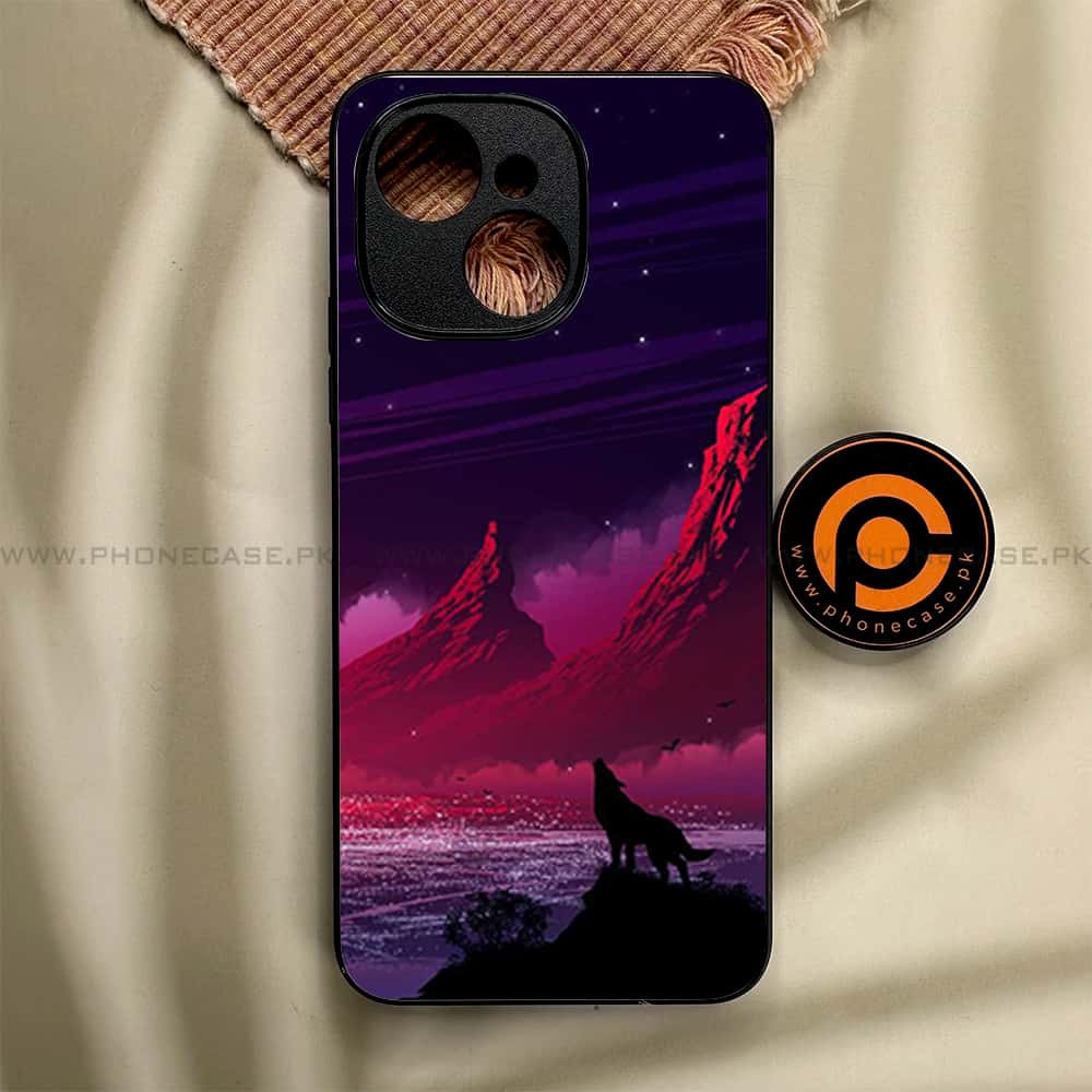 Tecno Spark 40C - Wolf Series - Premium Metal Printed soft Bumper shock Proof Case