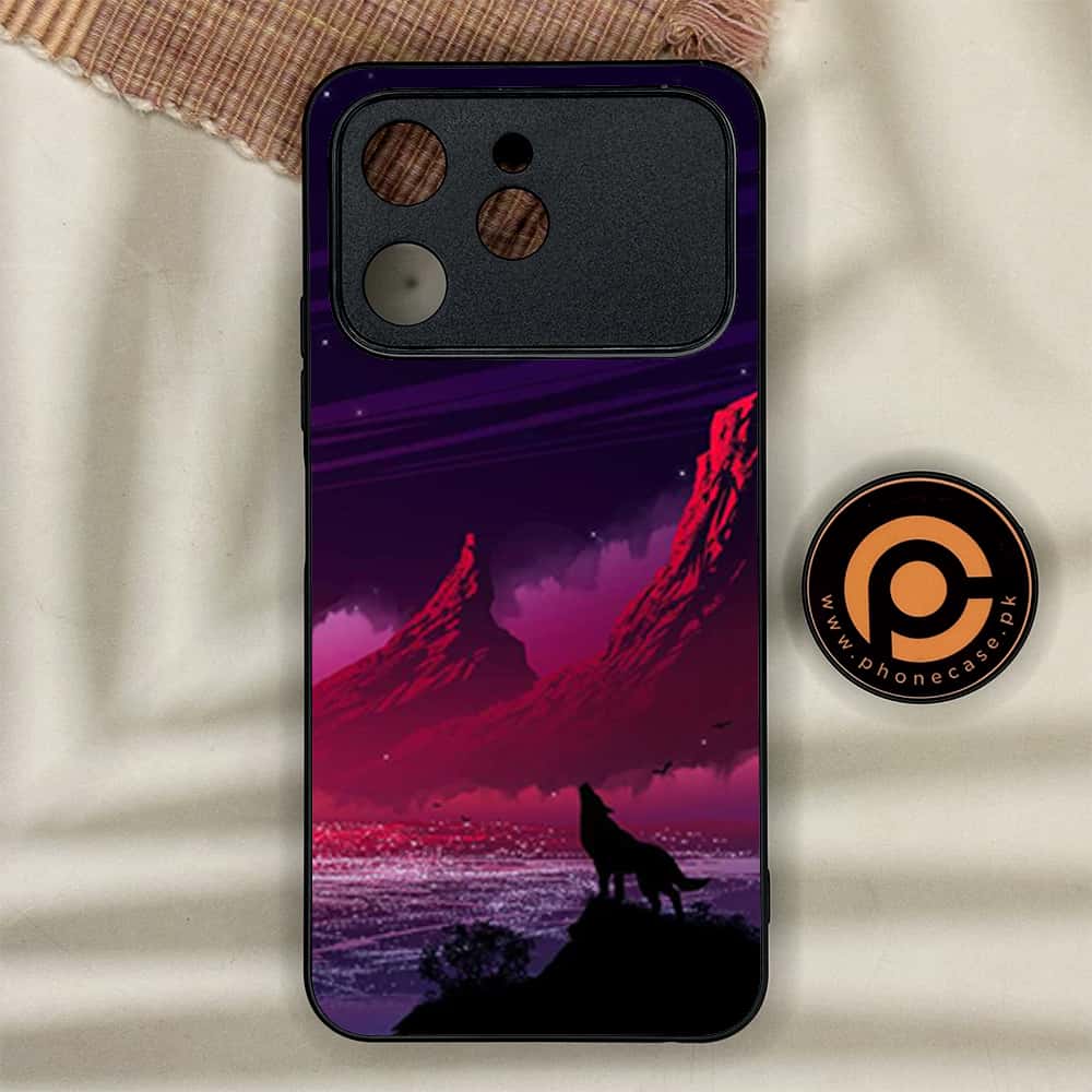 Tecno Spark 40 - Wolf Series - Premium Metal Printed soft Bumper shock Proof Case