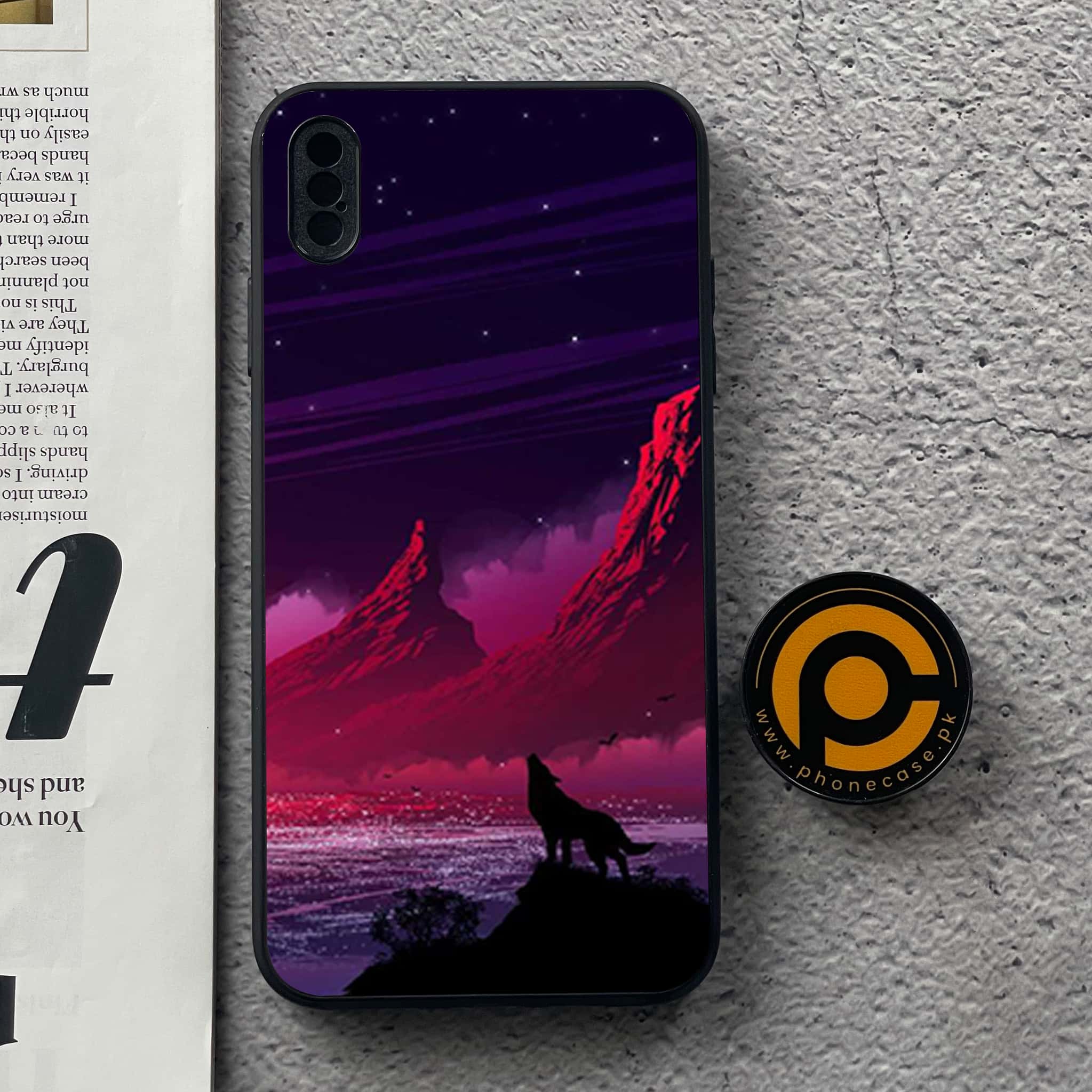 iPhone XS Max - Wolf Series - Premium Metal Printed soft Bumper shock Proof Case