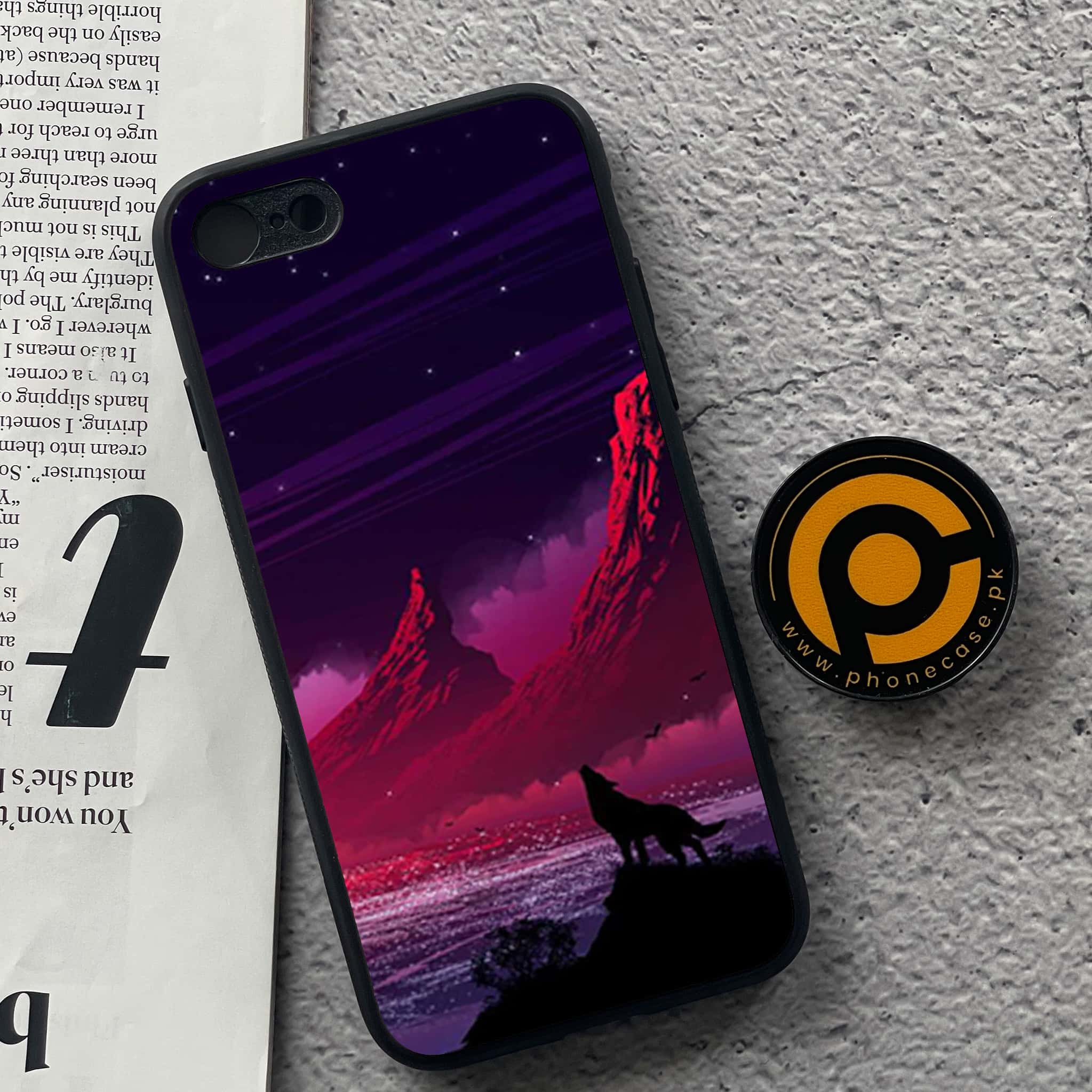 iPhone 7 / 8 - Wolf Series - Premium Printed Glass soft Bumper shock Proof Case