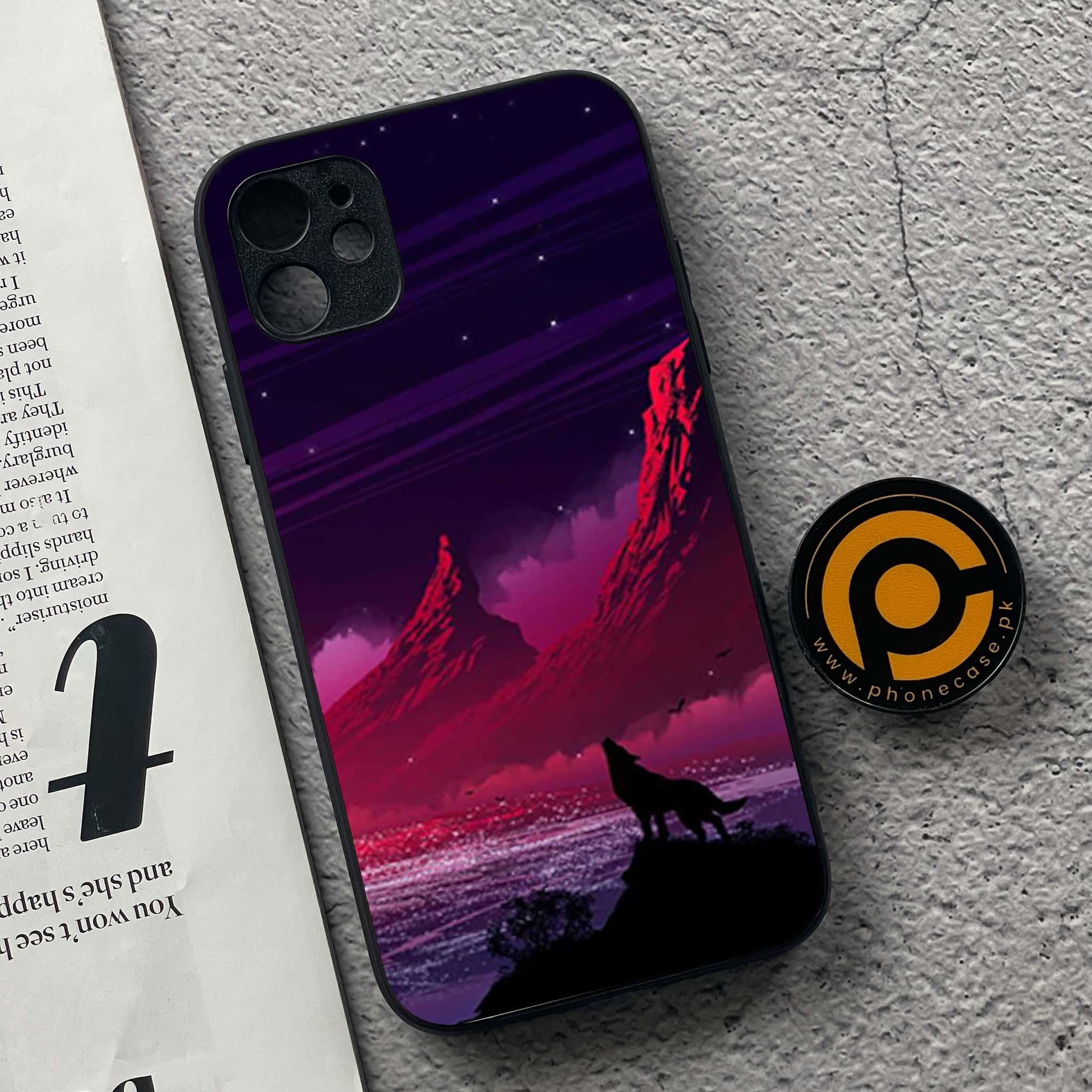 iPhone 11 Wolf Series  Premium Printed Glass soft Bumper shock Proof Case