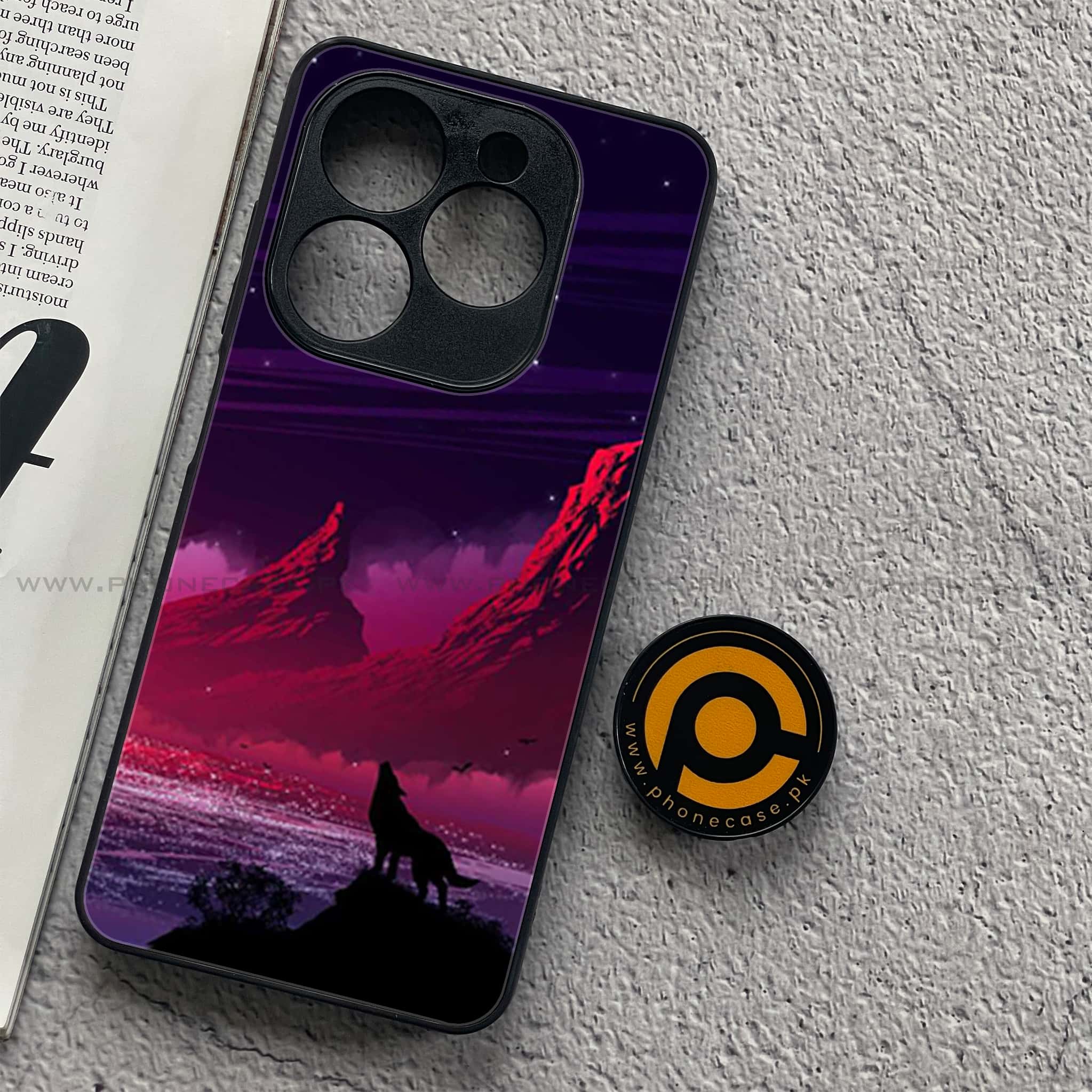 Tecno Spark 20C - Wolf Series - Premium Printed Glass soft Bumper shock Proof Case