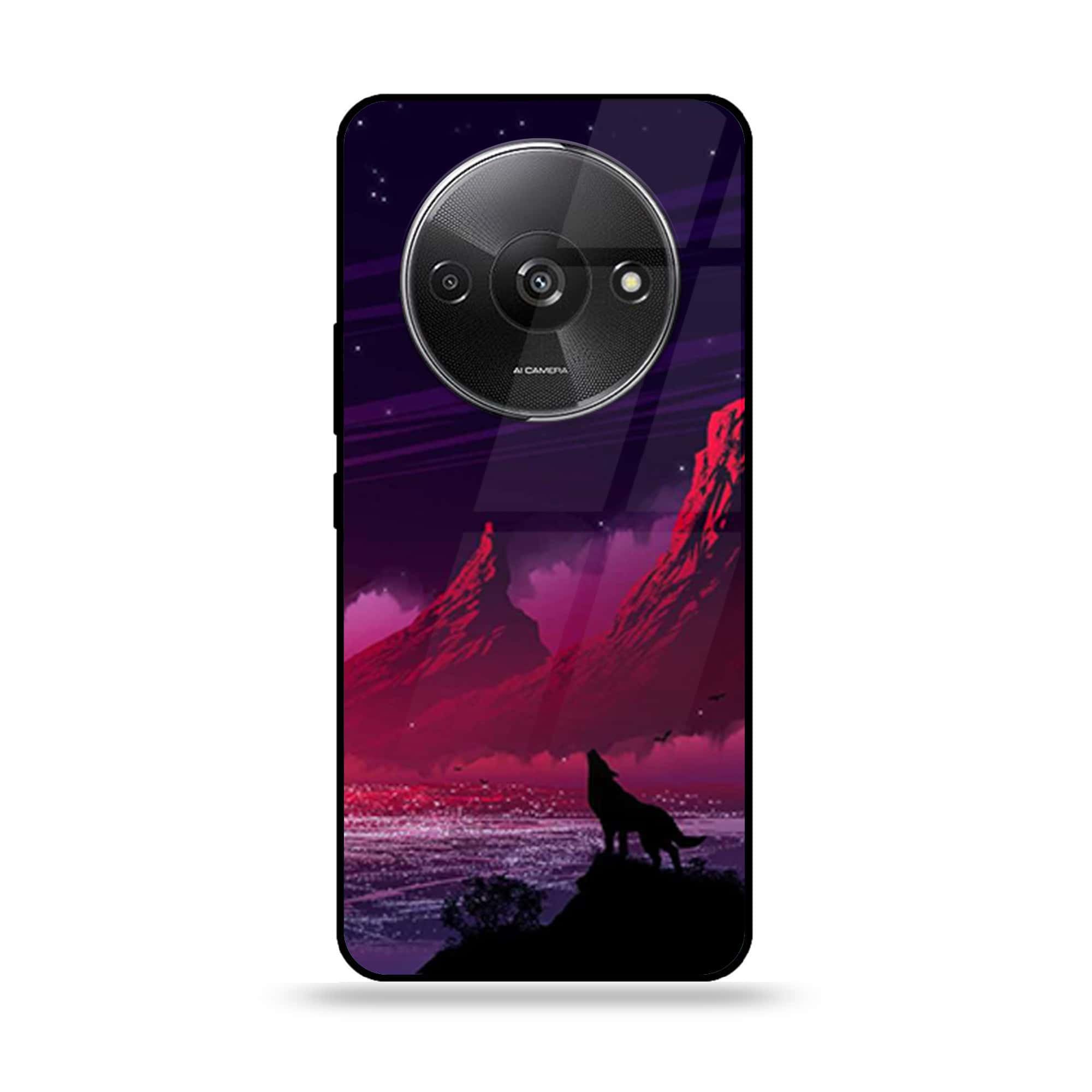 Xiaomi Redmi A3 - Wolf Series - Premium Printed Glass soft Bumper shock Proof Cas