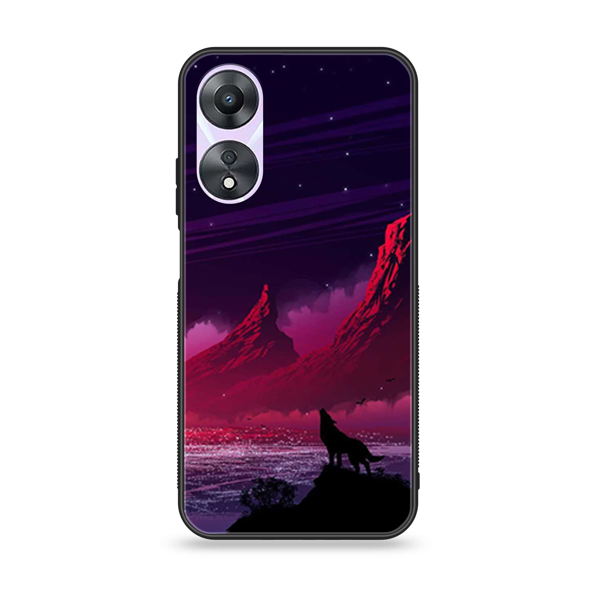 Oppo A78 4G - Wolf Series - Premium Printed Glass soft Bumper shock Proof Case