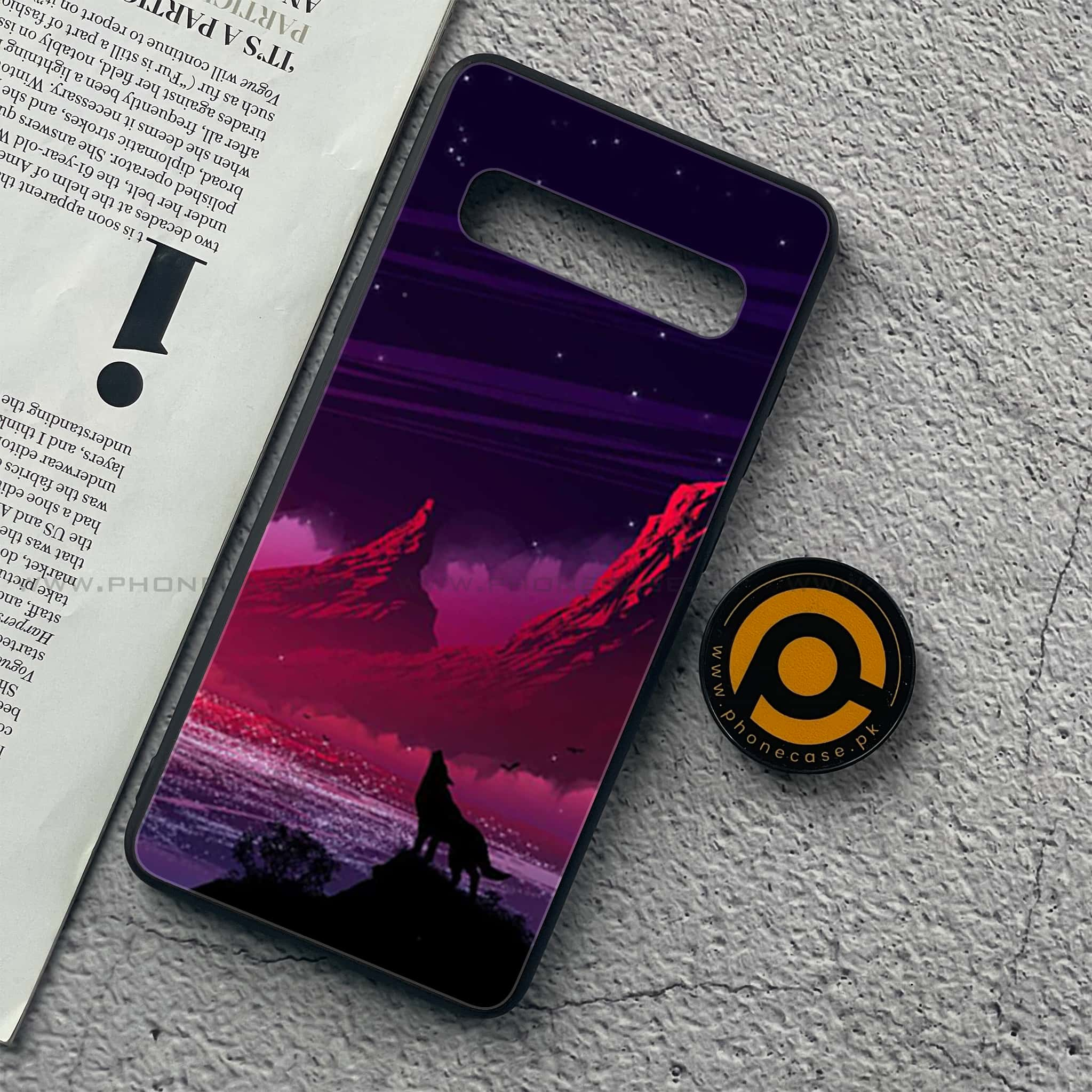 Samsung Galaxy S10 5G - Wolf  Series - Premium Printed Glass soft Bumper shock Proof Case