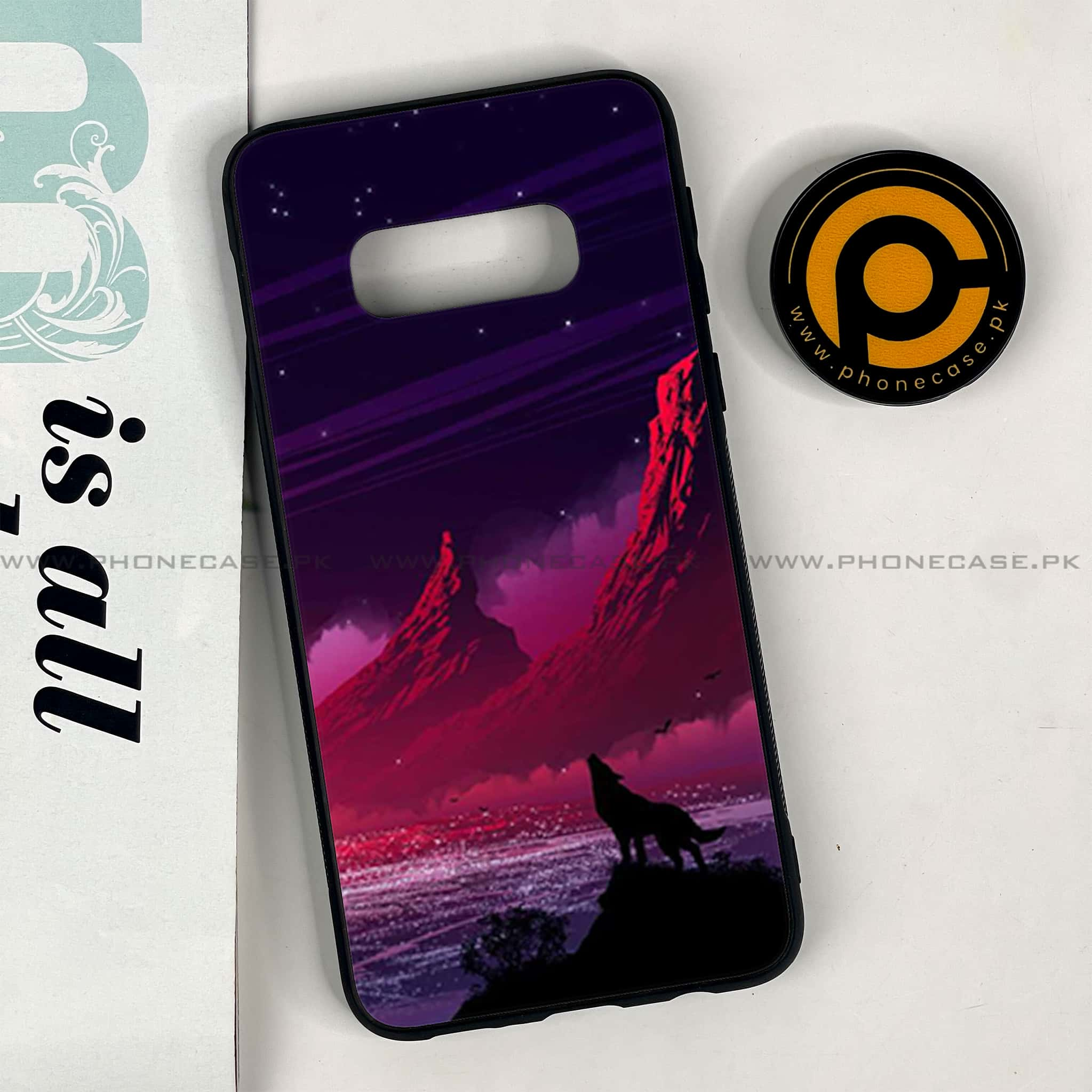 Galaxy S10e - Wolf Series - Premium Printed Glass soft Bumper shock Proof Case