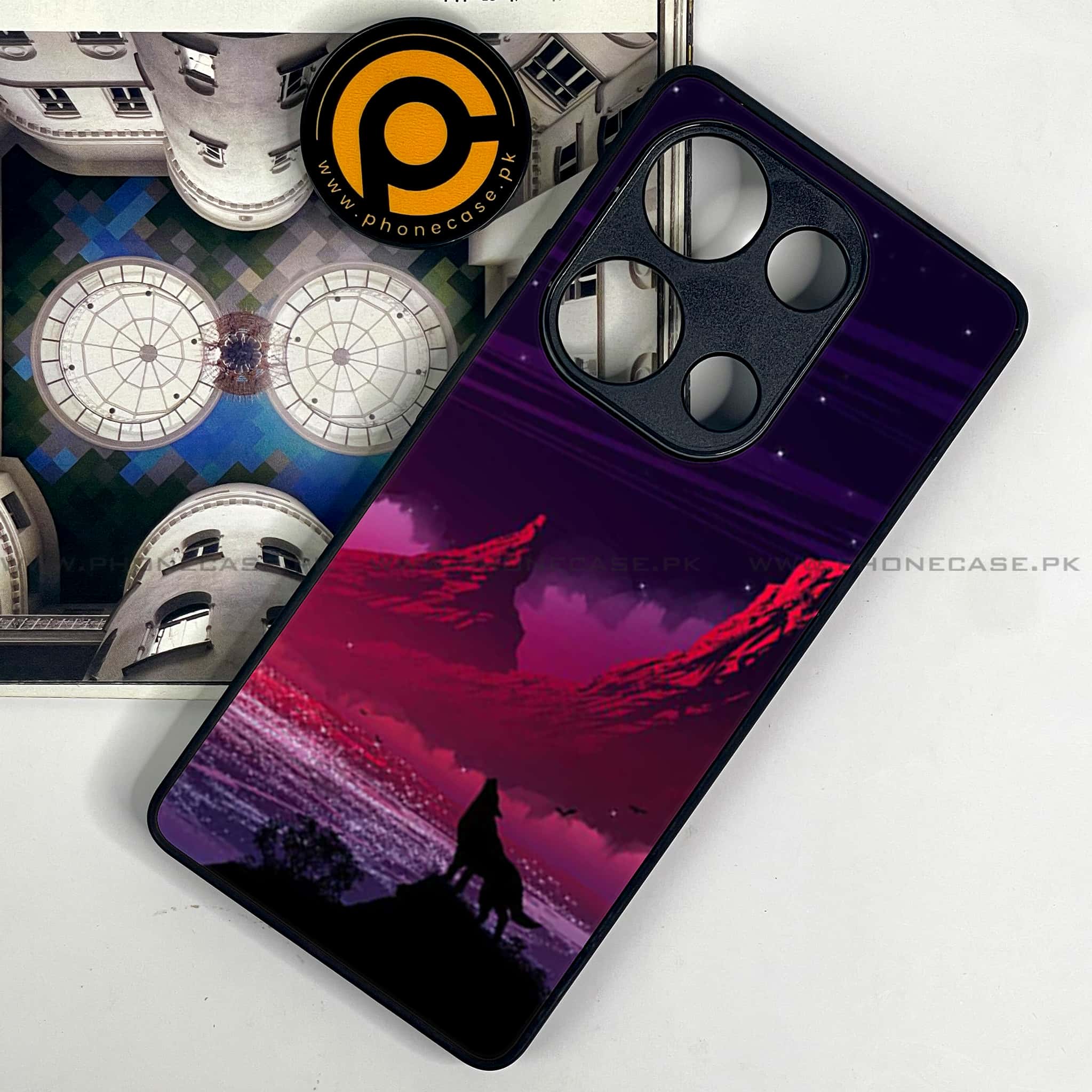Redmi Note 13 Pro 4G - Wolf Series - Premium Metal Printed soft Bumper shock Proof Case