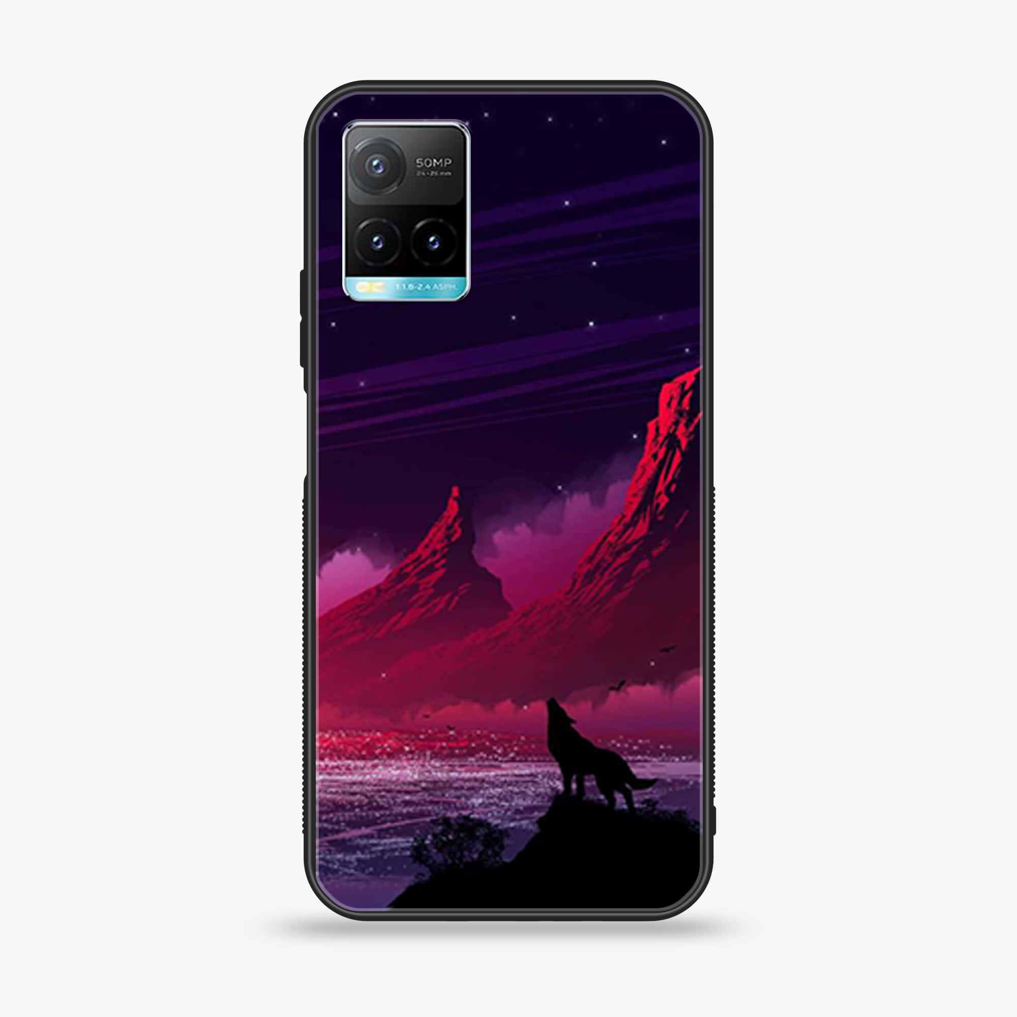 Vivo Y33T - Wolf Series - Premium Printed Glass soft Bumper shock Proof Case