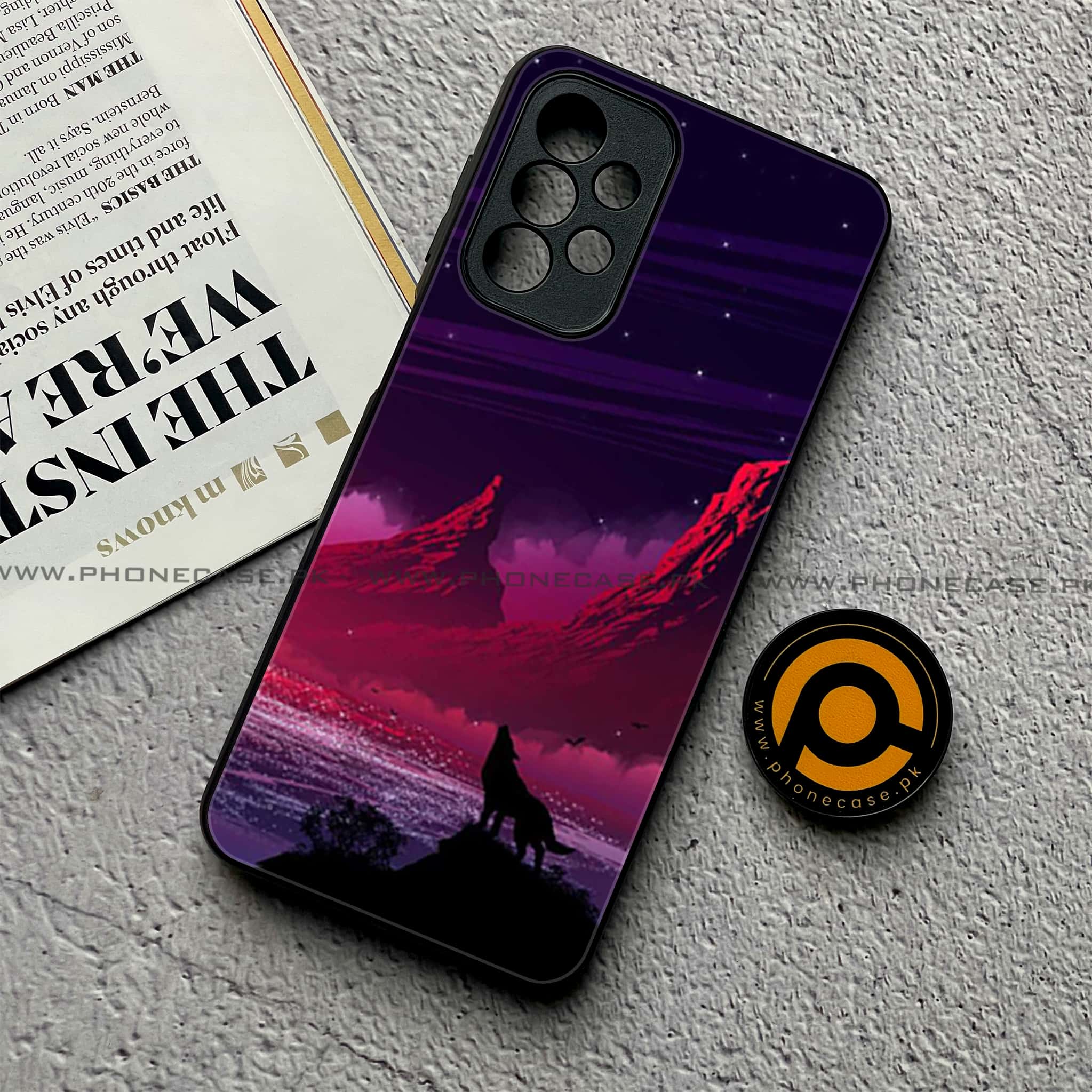 Samsung Galaxy A23- Wolf Series - Premium Printed Glass soft Bumper shock Proof Case