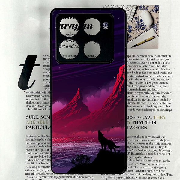 Infinix Note 40 Pro 4G - Wolf Series Design 7- Premium Printed Glass soft Bumper shock Proof Case CS-24863