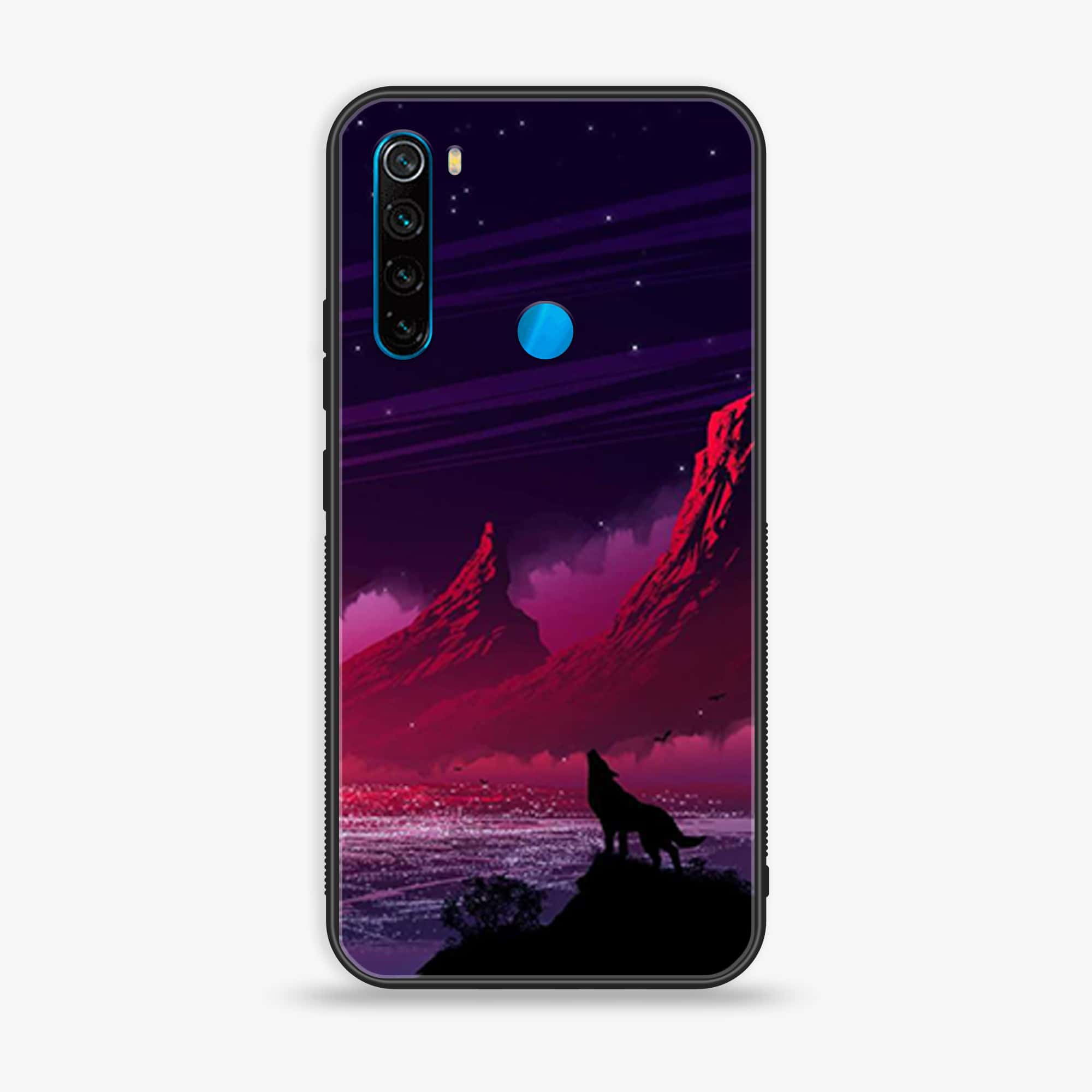 Redmi Note 8 - Wolf Series - Premium Printed Glass soft Bumper shock Proof Case