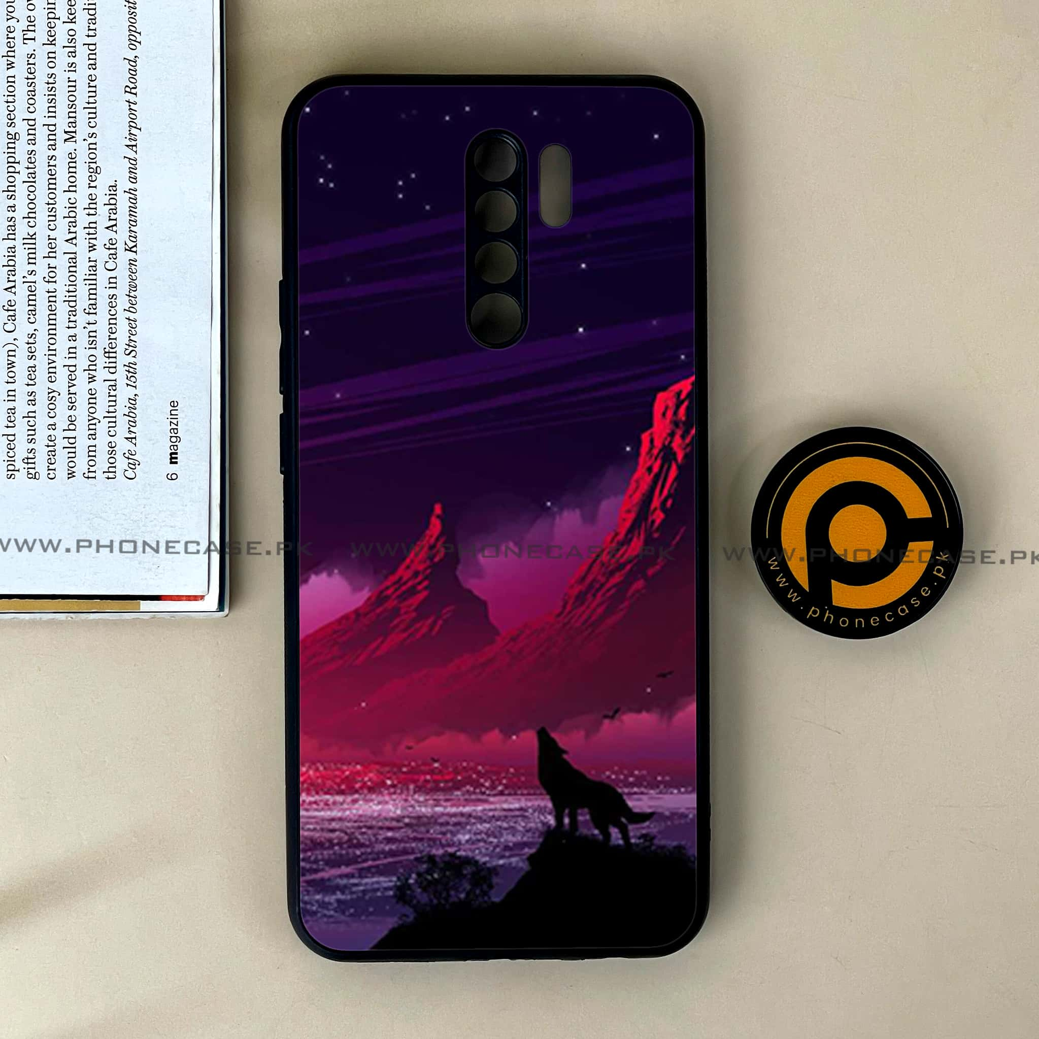 Xiaomi Redmi 9 - Wolf Series - Premium Printed Glass soft Bumper shock Proof Case