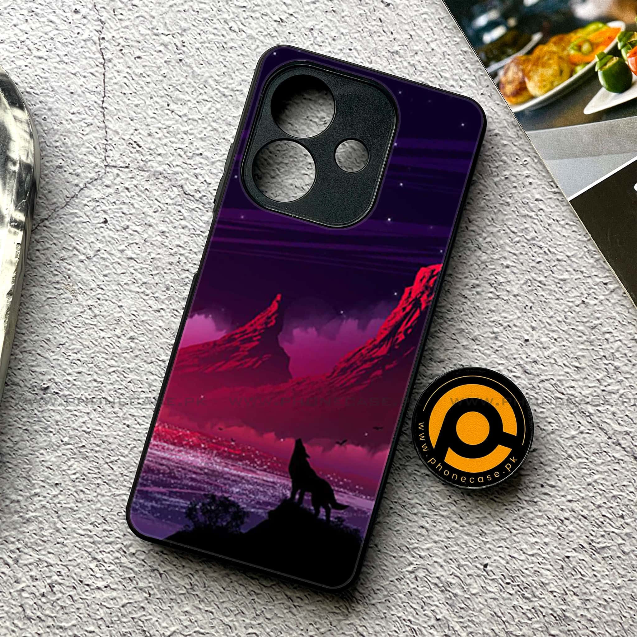 Oppo A5i - Wolf Series - Premium Metal Printed soft Bumper shock Proof Case