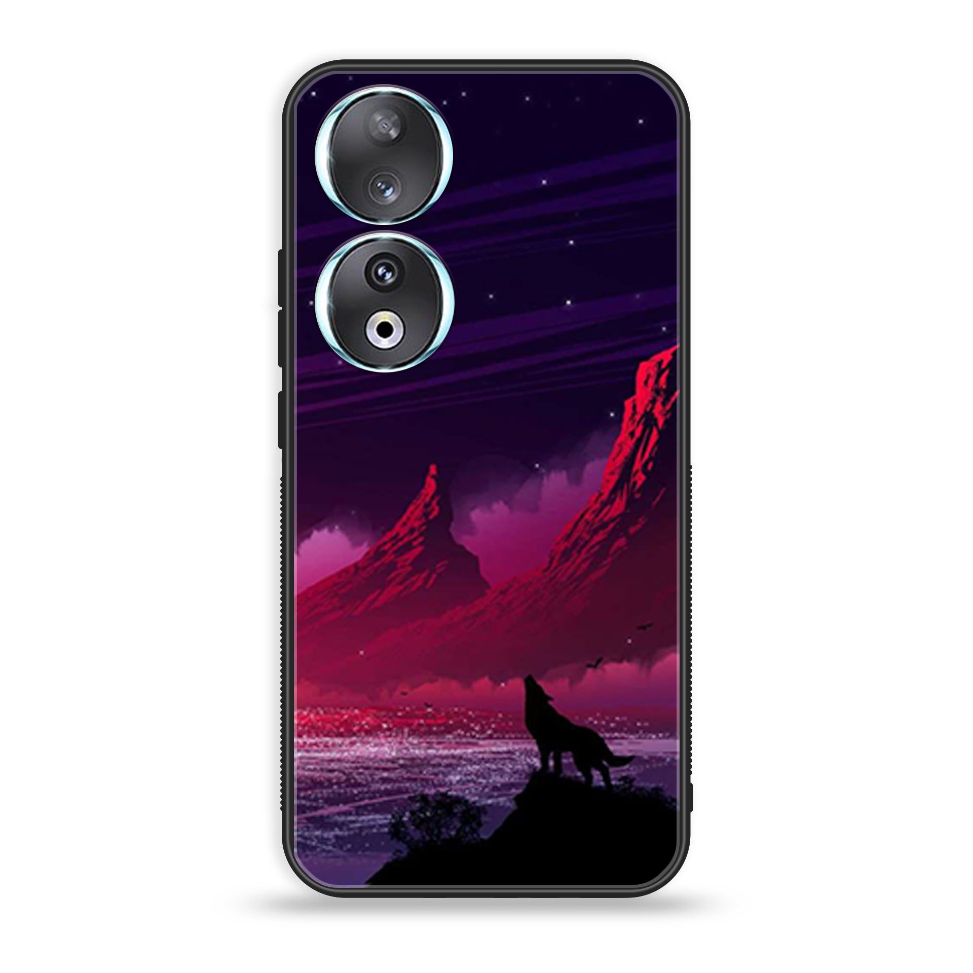 Huawei Honor 90 - Wolf Series - Premium Printed Glass soft Bumper shock Proof Case