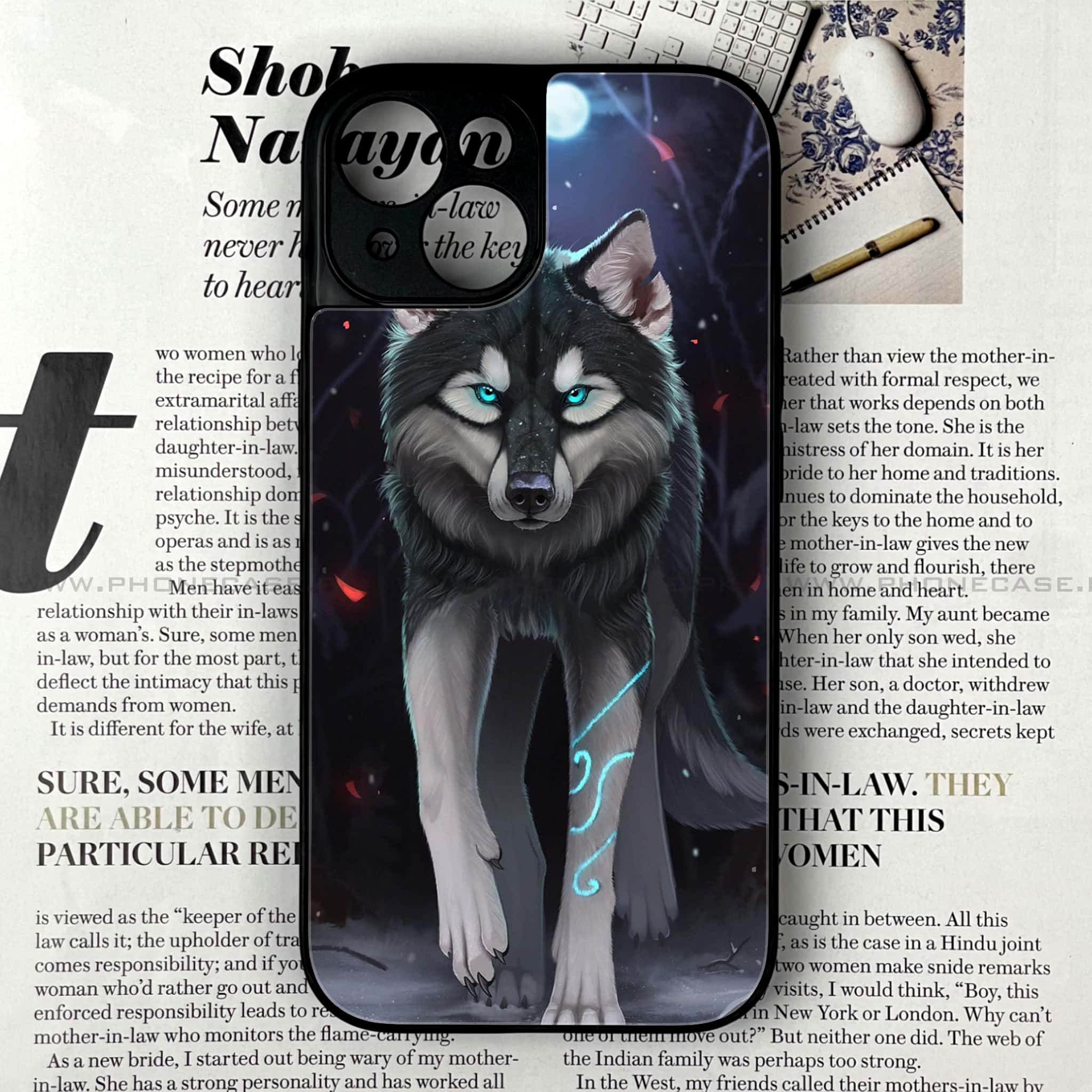 iPhone 13 - Wolf Series - Premium Printed Glass soft Bumper shock Proof Case