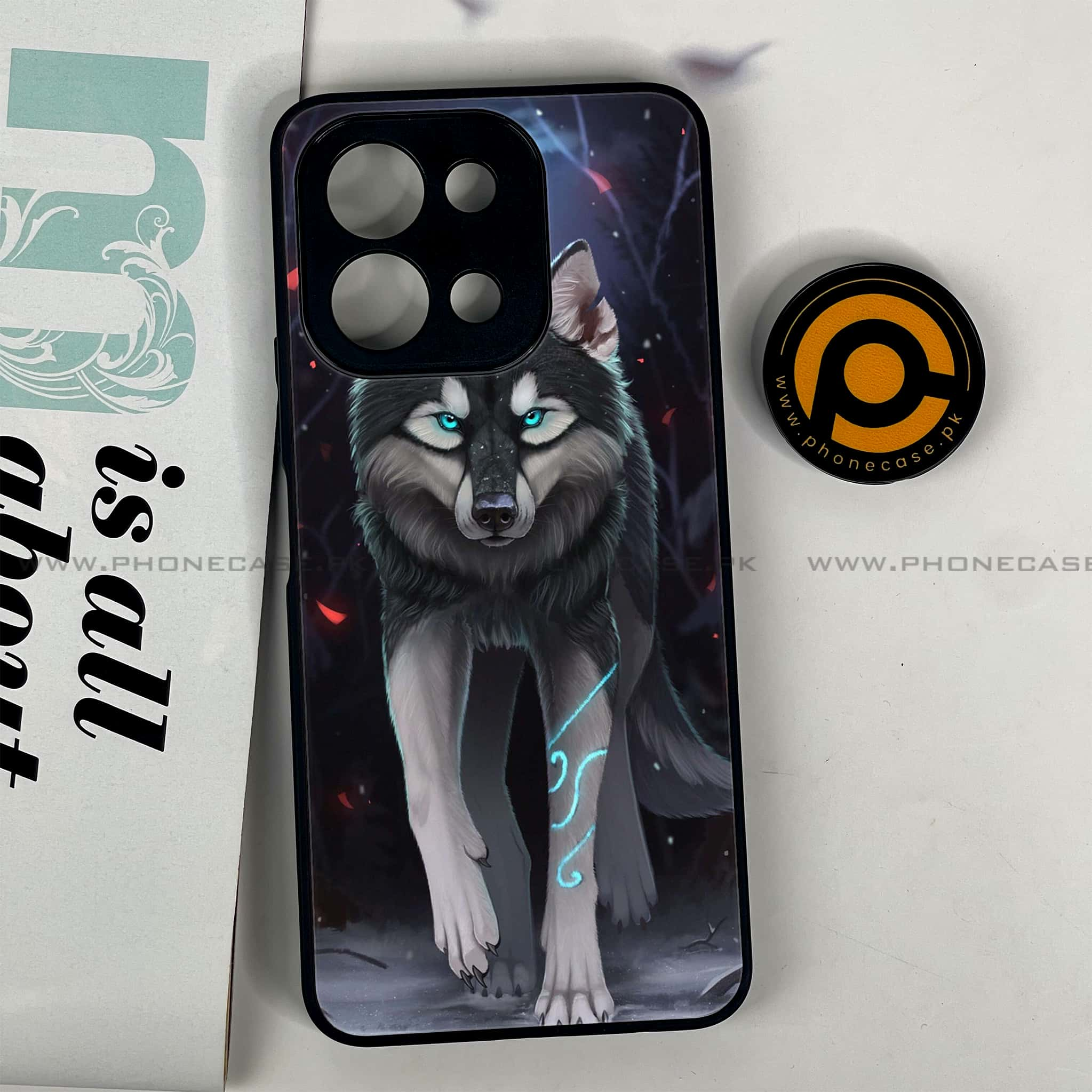 Vivo Y28 - Wolf Series - Premium Printed Glass soft Bumper shock Proof Case