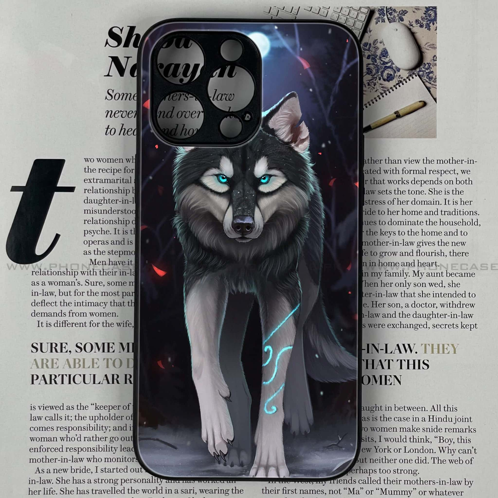 iPhone 14 Pro  - Wolf Series - Premium Printed Glass soft Bumper shock Proof Case