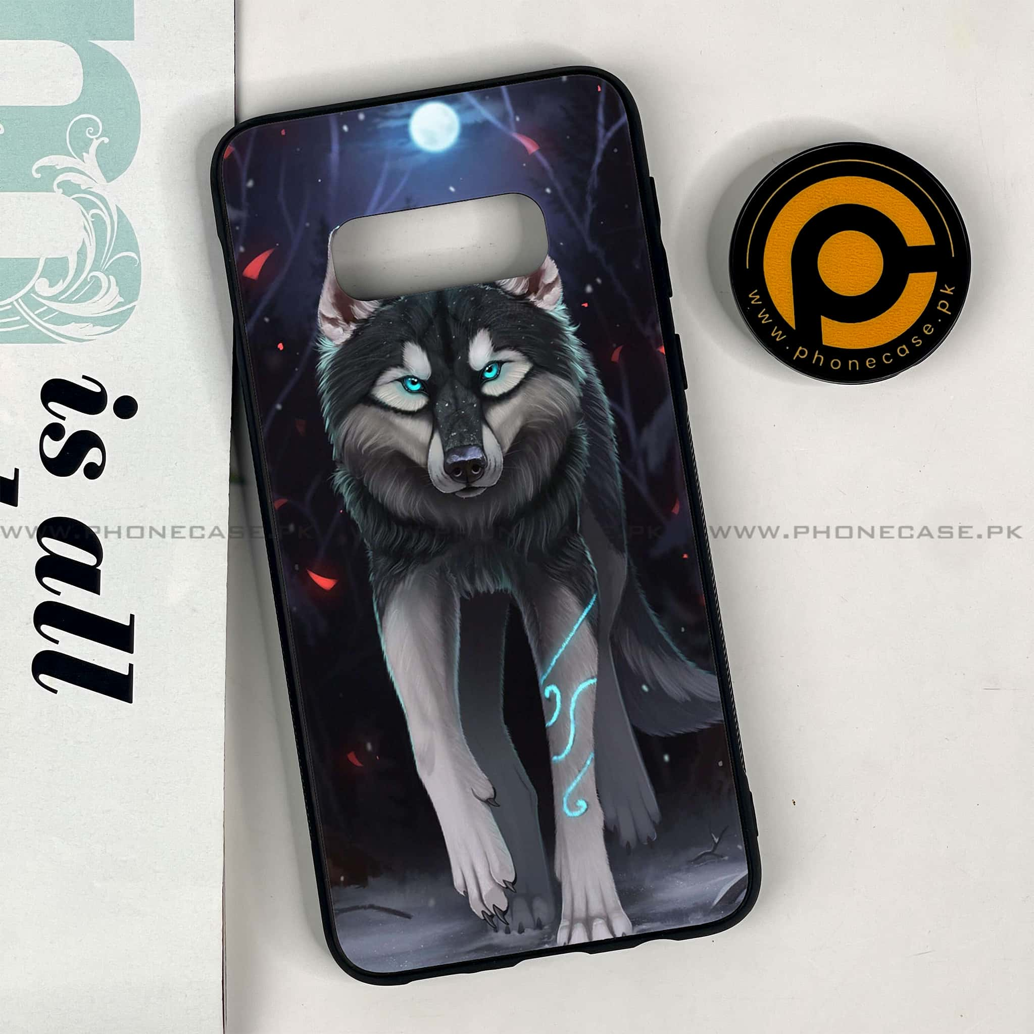 Galaxy S10e - Wolf Series - Premium Printed Glass soft Bumper shock Proof Case