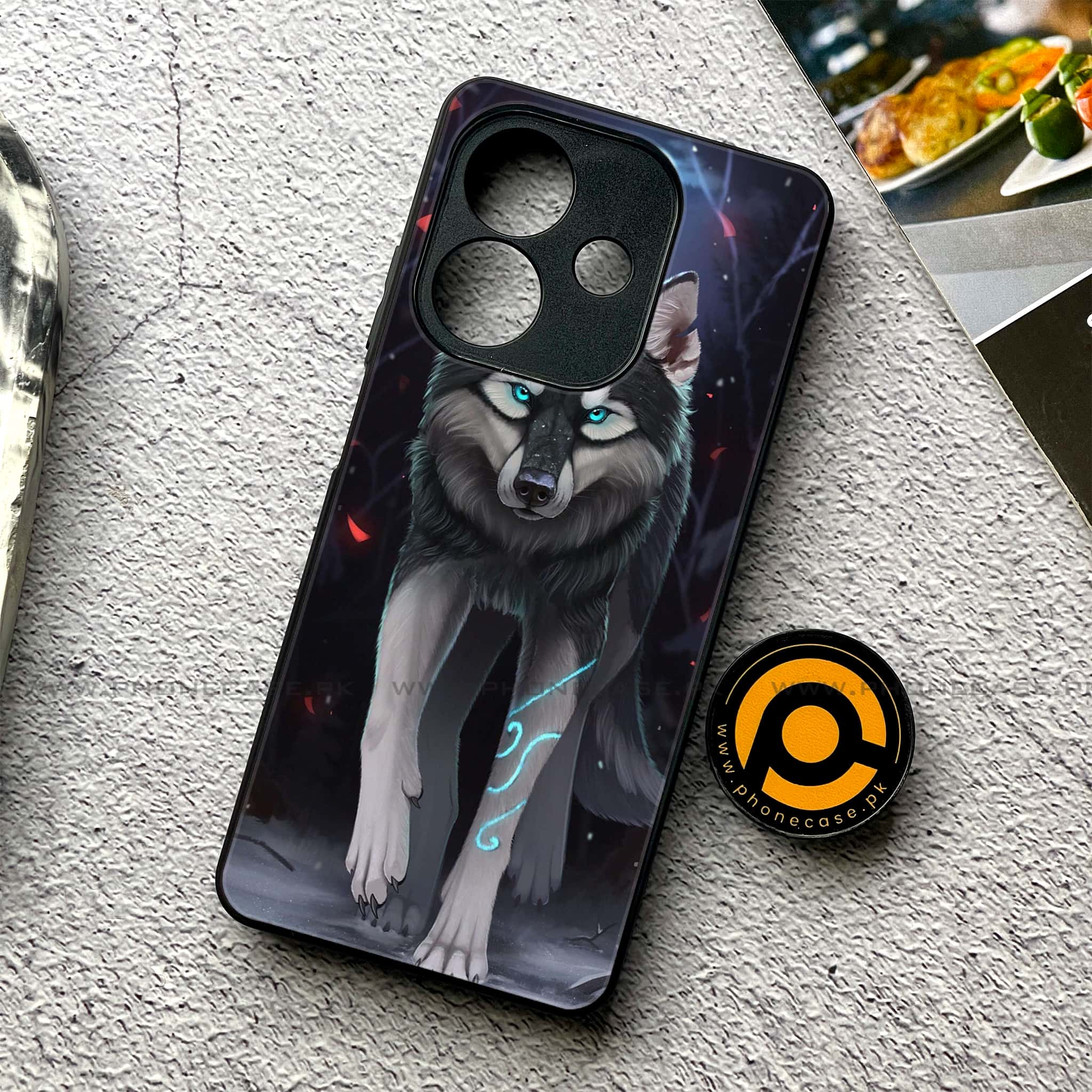 Oppo A5i - Wolf Series - Premium Metal Printed soft Bumper shock Proof Case