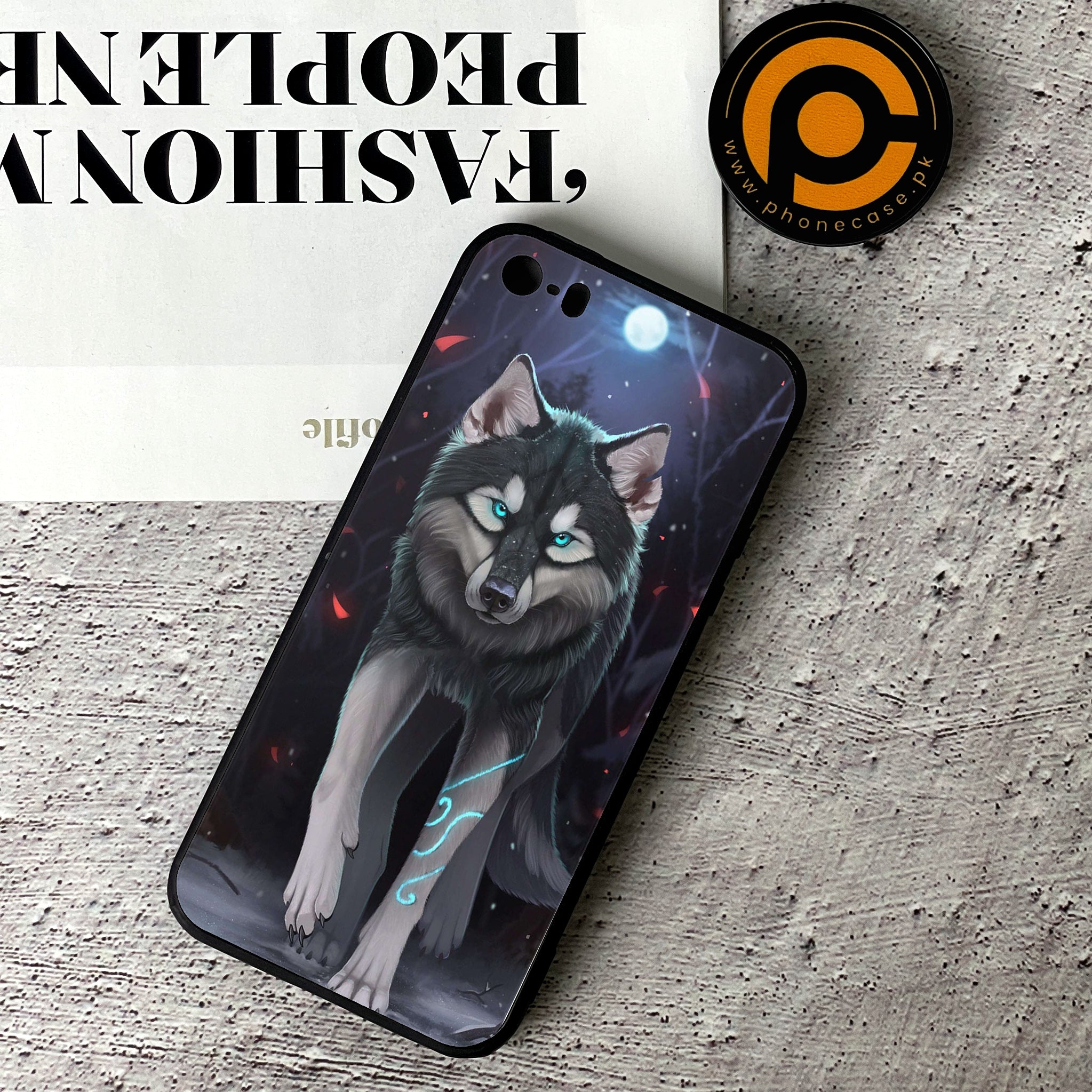 iPhone 5/5c/5s - Wolf Series - Premium Printed Glass soft Bumper shock Proof Case