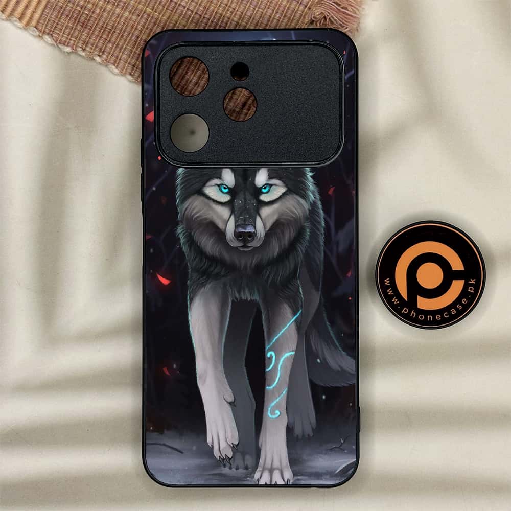 Tecno Spark 40 - Wolf Series - Premium Metal Printed soft Bumper shock Proof Case