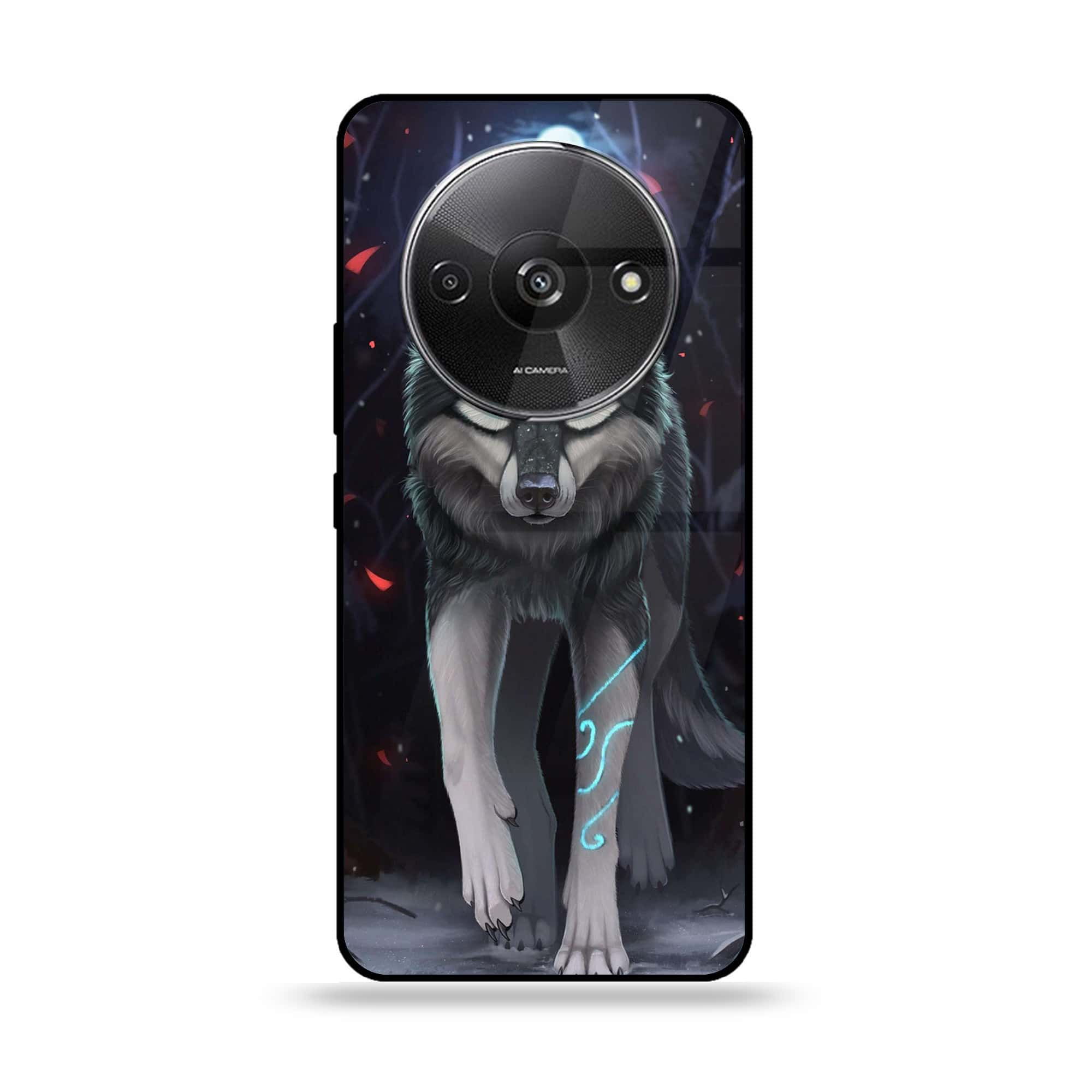 Xiaomi Redmi A3 - Wolf Series - Premium Printed Glass soft Bumper shock Proof Cas