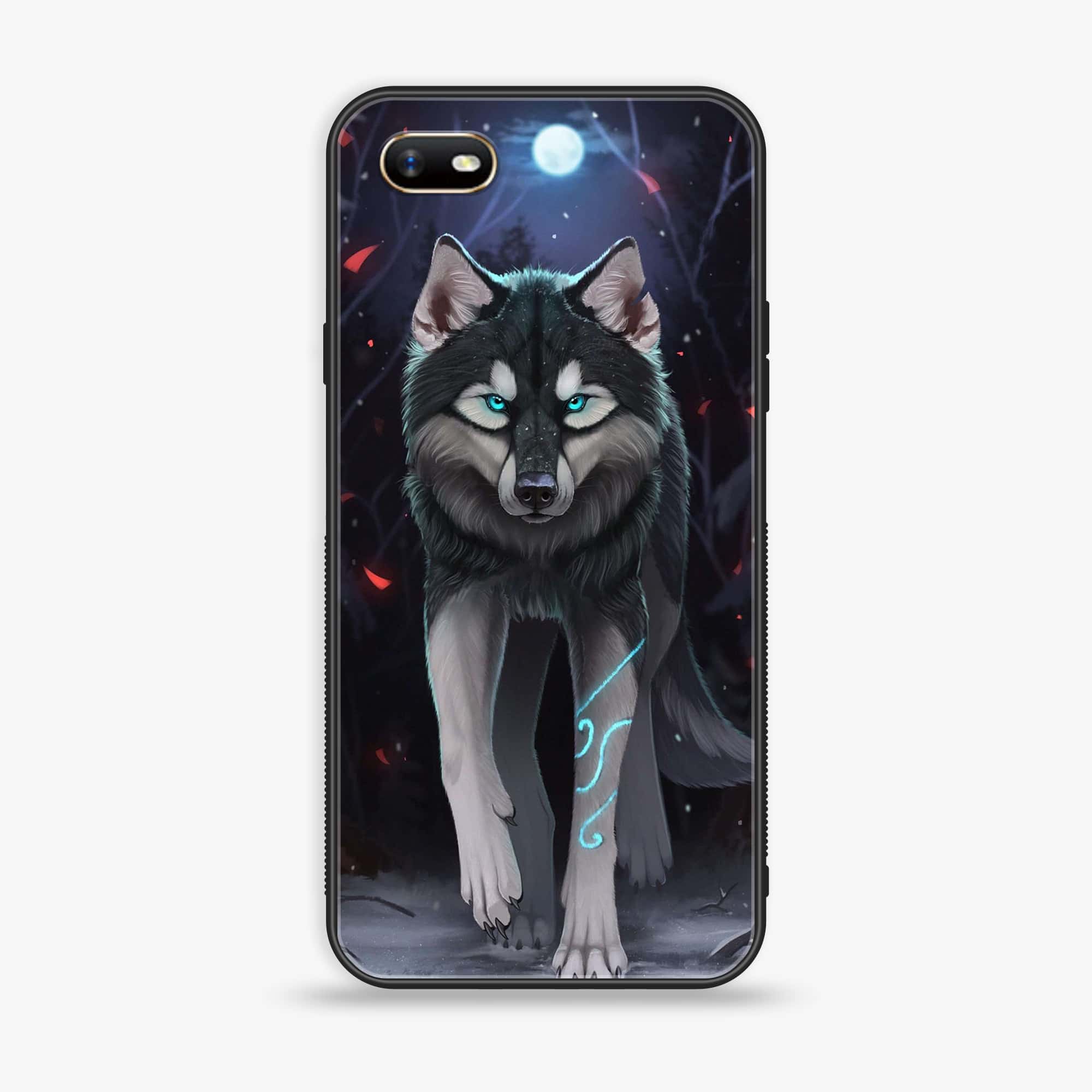 Oppo A1k - Wolf Series - Premium Printed Glass soft Bumper shock Proof Case