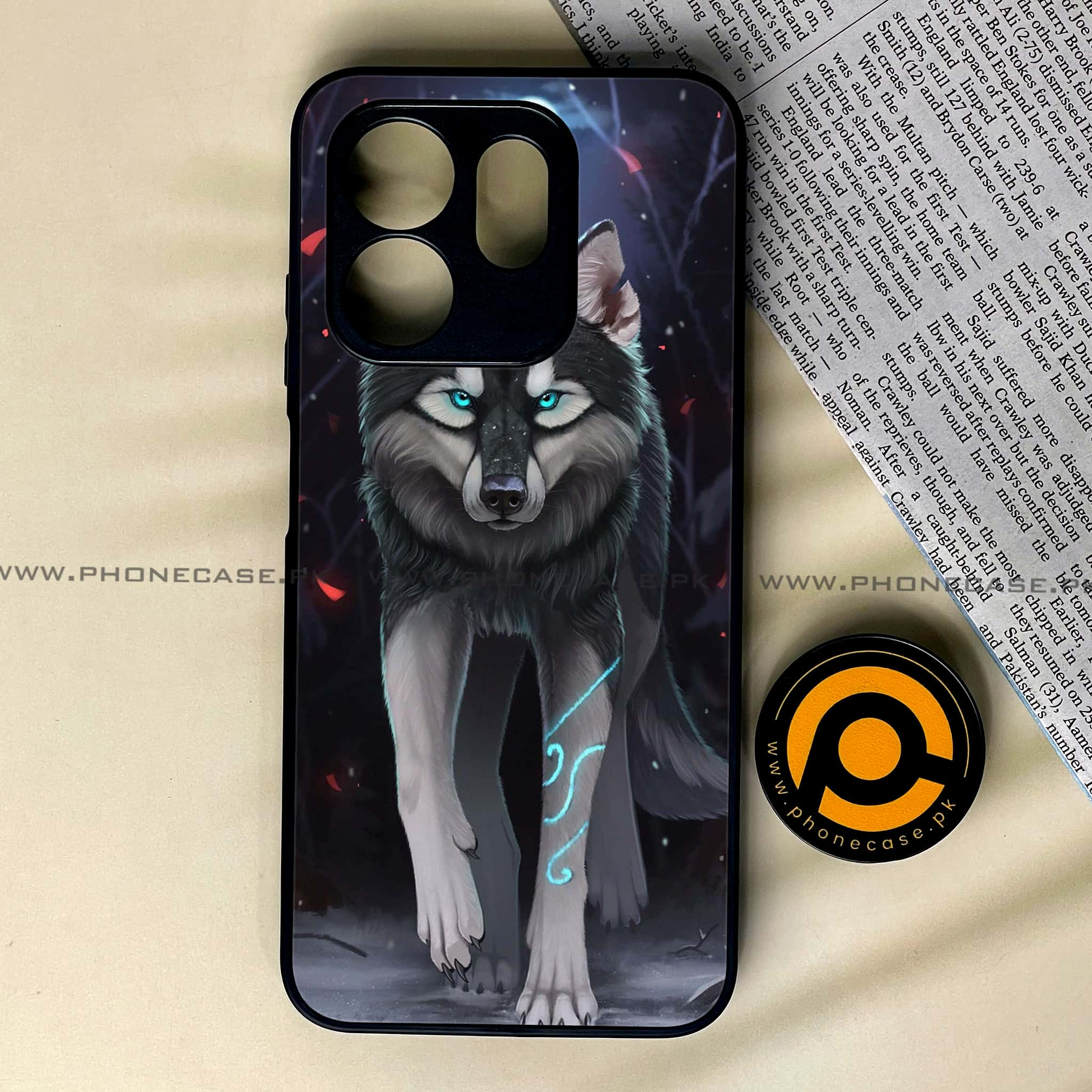 Infinix Hot 50i -   Wolf Series - Premium Printed Glass soft Bumper shock Proof Case