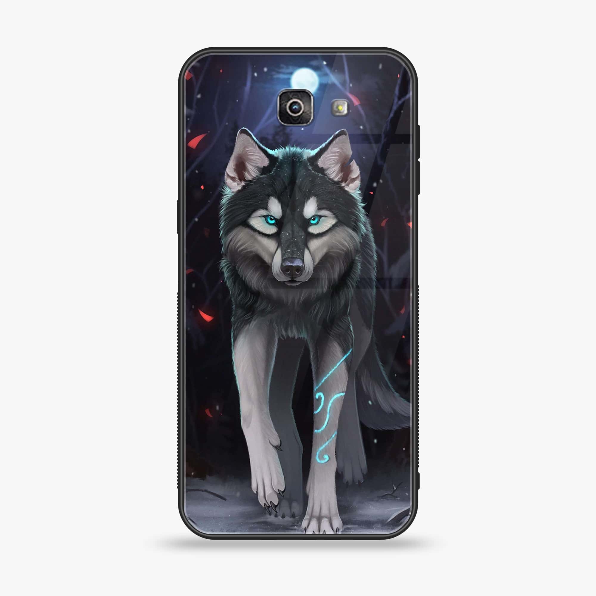 Galaxy J7 Prime 2018 - Wolf Series - Premium Printed Glass soft Bumper shock Proof Case